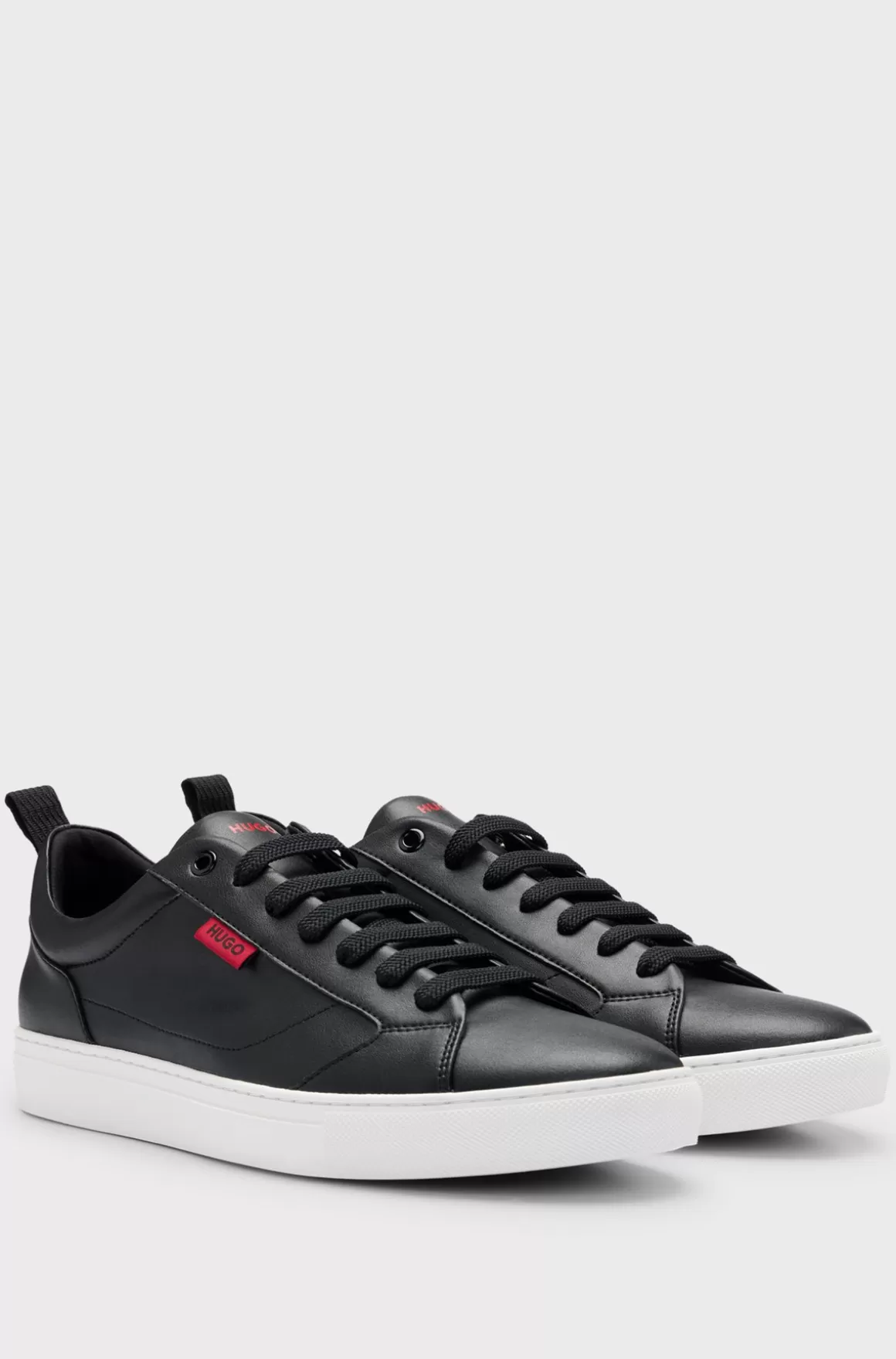HUGO BOSS Cupsole-sneakers I Imiteret Læder Med Logomærke