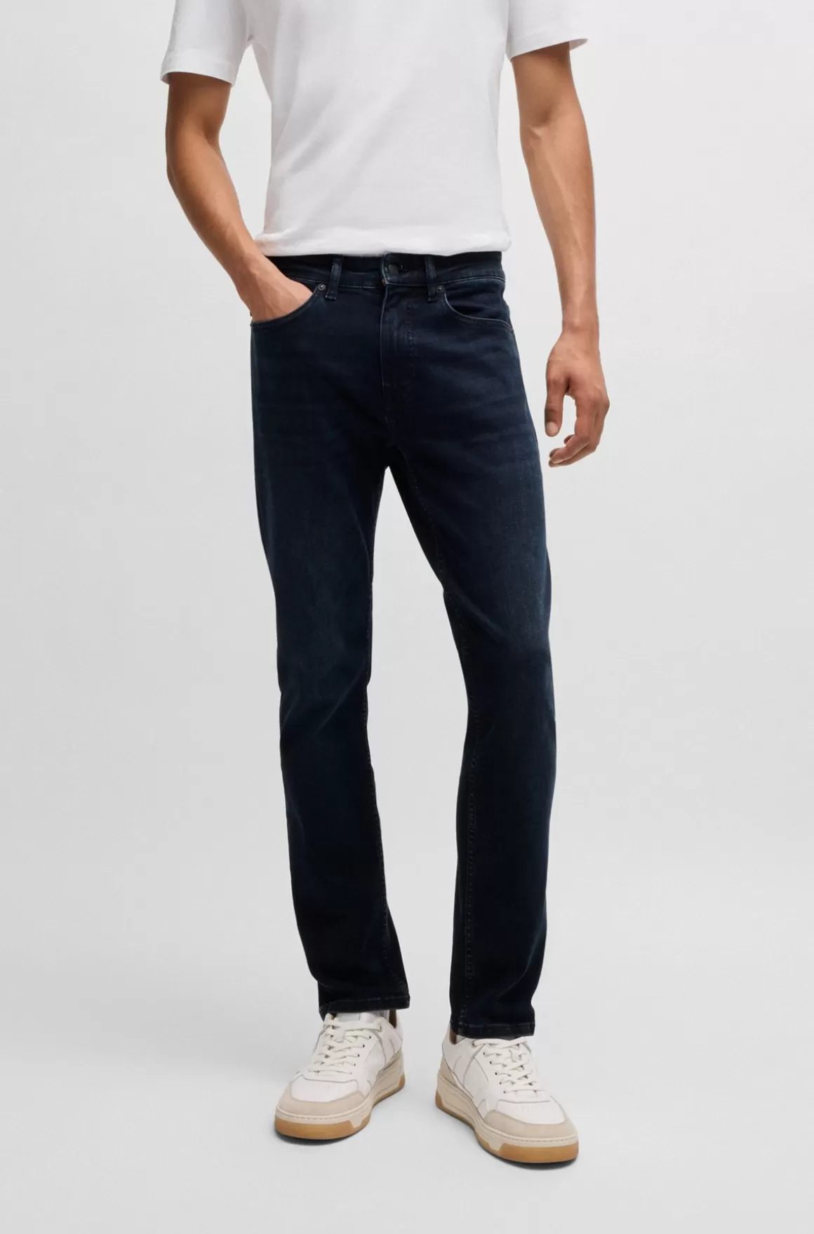 HUGO BOSS Delaware Jeans Med Slim Fit I Ekstra Blød Og Lækker Blåsort Denim