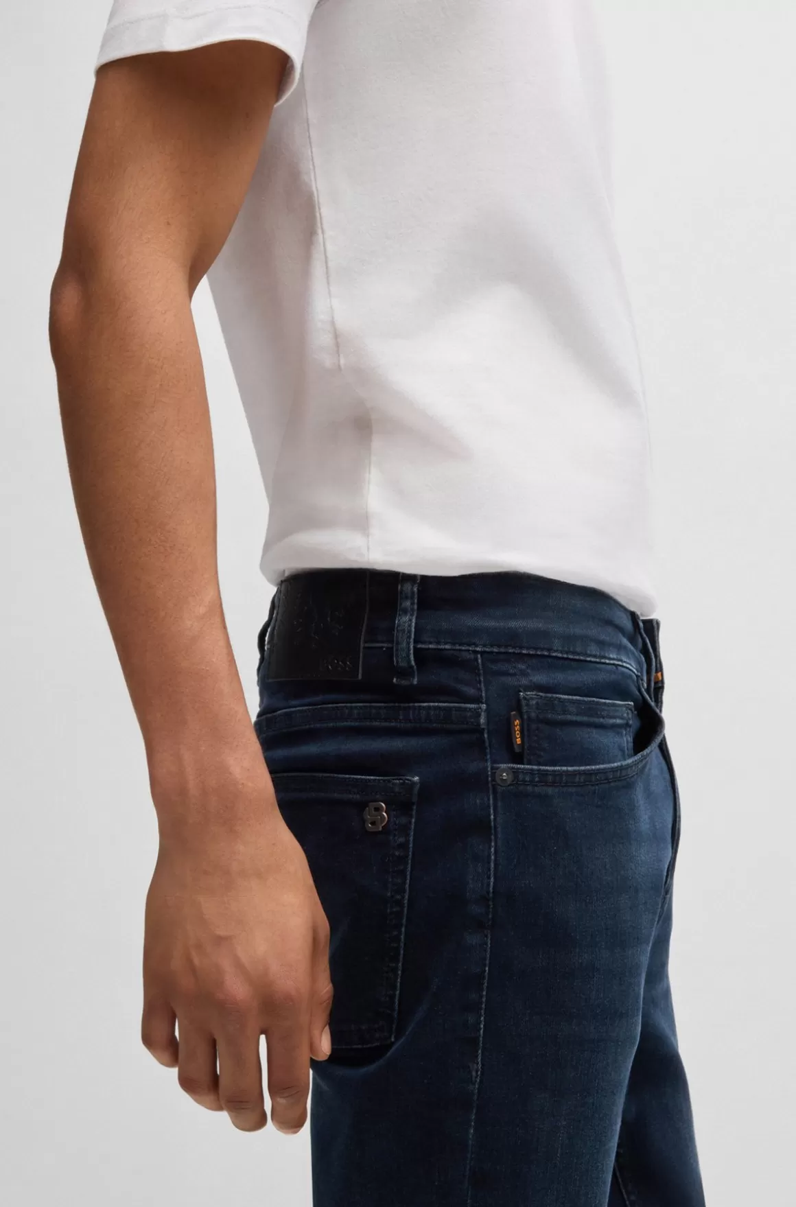 HUGO BOSS Delaware Jeans Med Slim Fit I Ekstra Blød Og Lækker Blåsort Denim