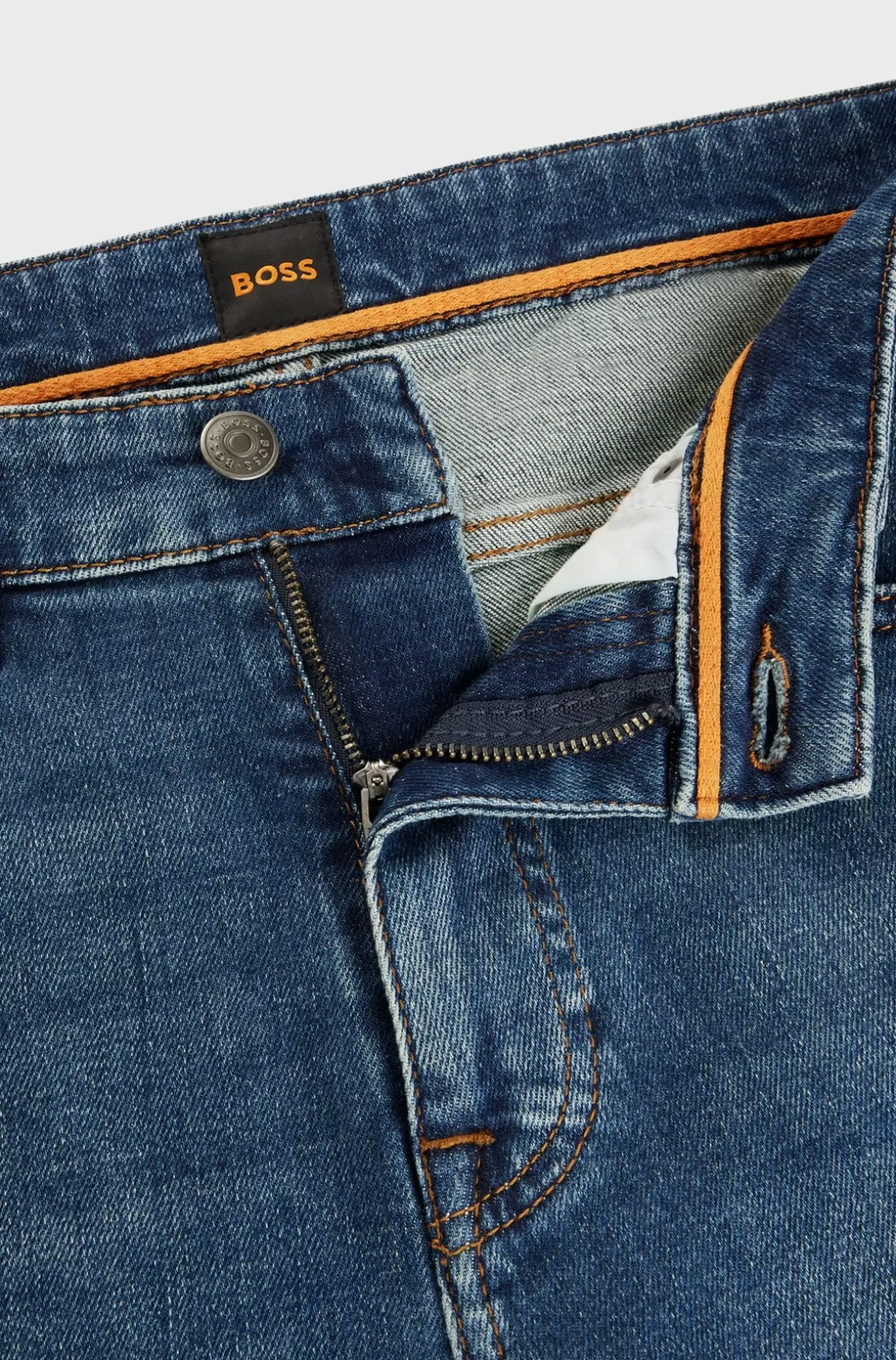 HUGO BOSS Delaware Slim Fit Blå Jeans I Behagelig Denim Med Stræk