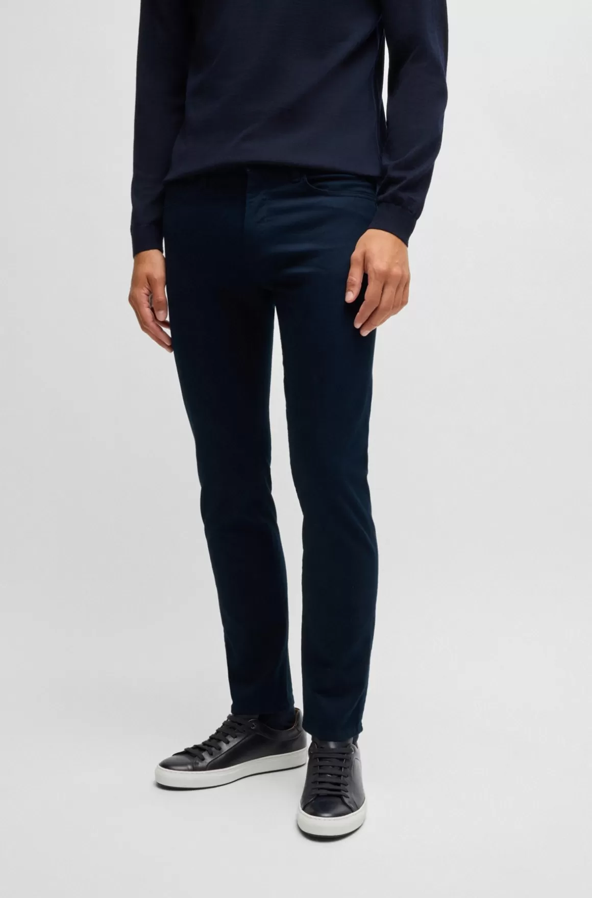 HUGO BOSS Delaware Slim Fit Bukser I Børstet Satin