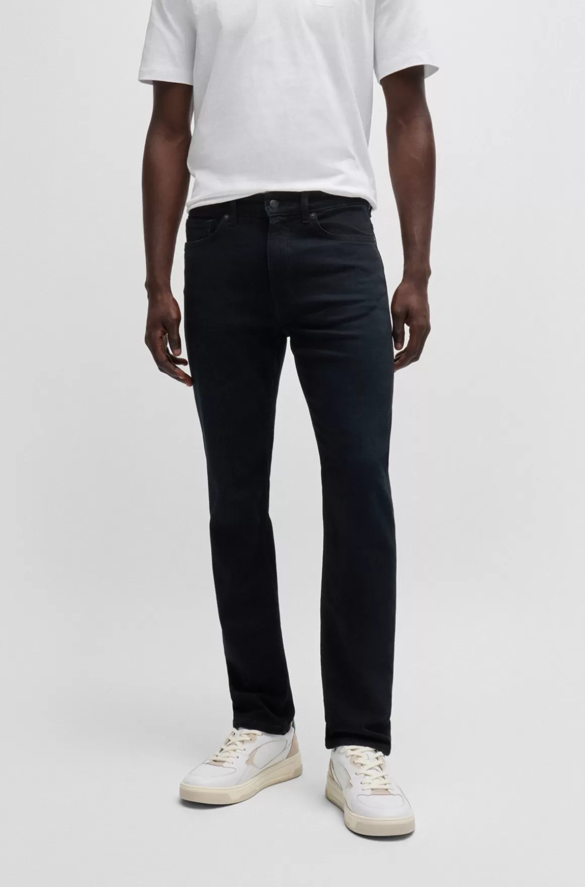 HUGO BOSS Delaware Slim Fit Jeans I Blåsort Denim Med Behageligt Stræk