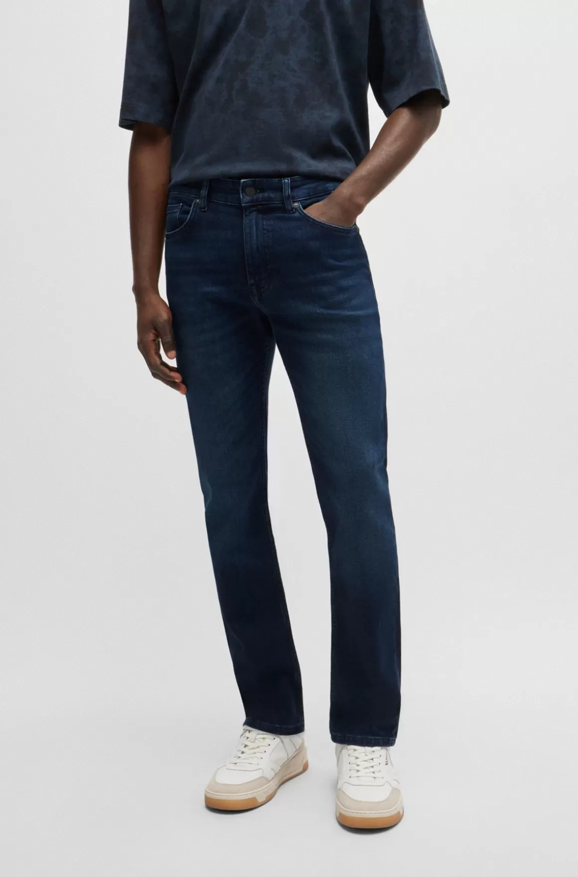 HUGO BOSS Delaware Slim Fit Jeans I Denim Med Behageligt Stræk