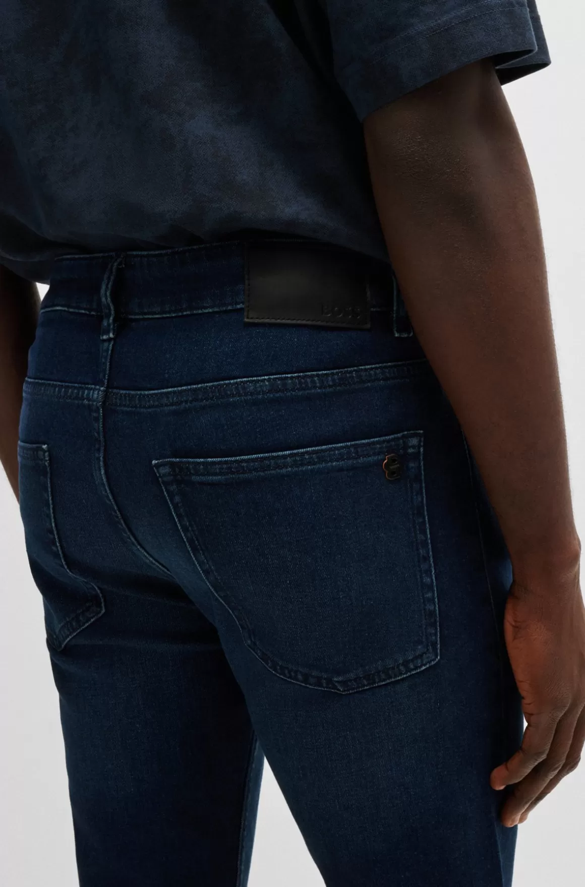 HUGO BOSS Delaware Slim Fit Jeans I Denim Med Behageligt Stræk