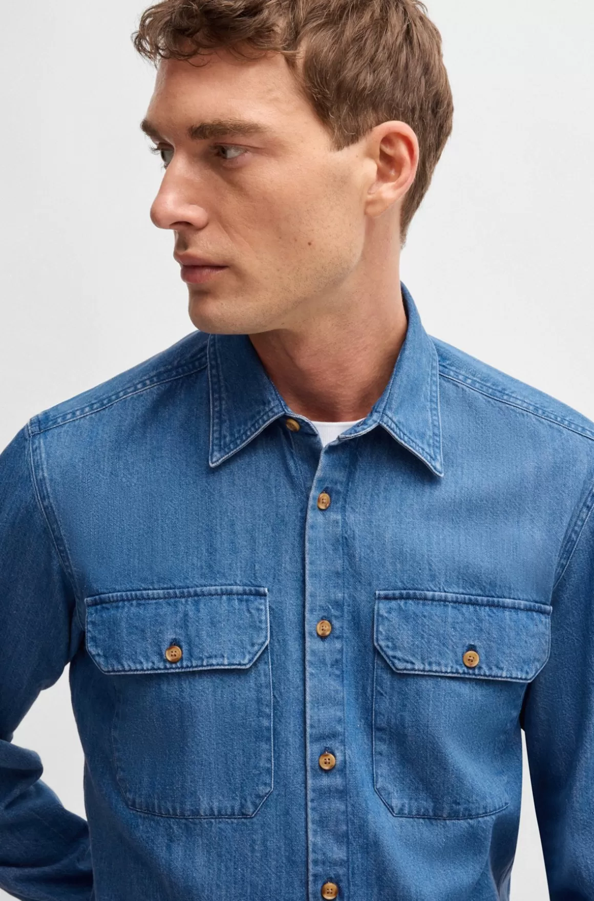 HUGO BOSS Denimskjorte Med Regular Fit Fra BOSS SELECTED BY BECKHAM