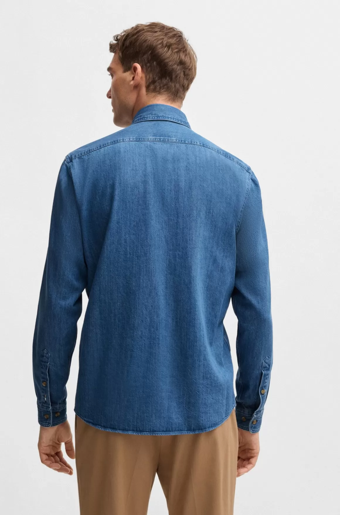 HUGO BOSS Denimskjorte Med Regular Fit Fra BOSS SELECTED BY BECKHAM