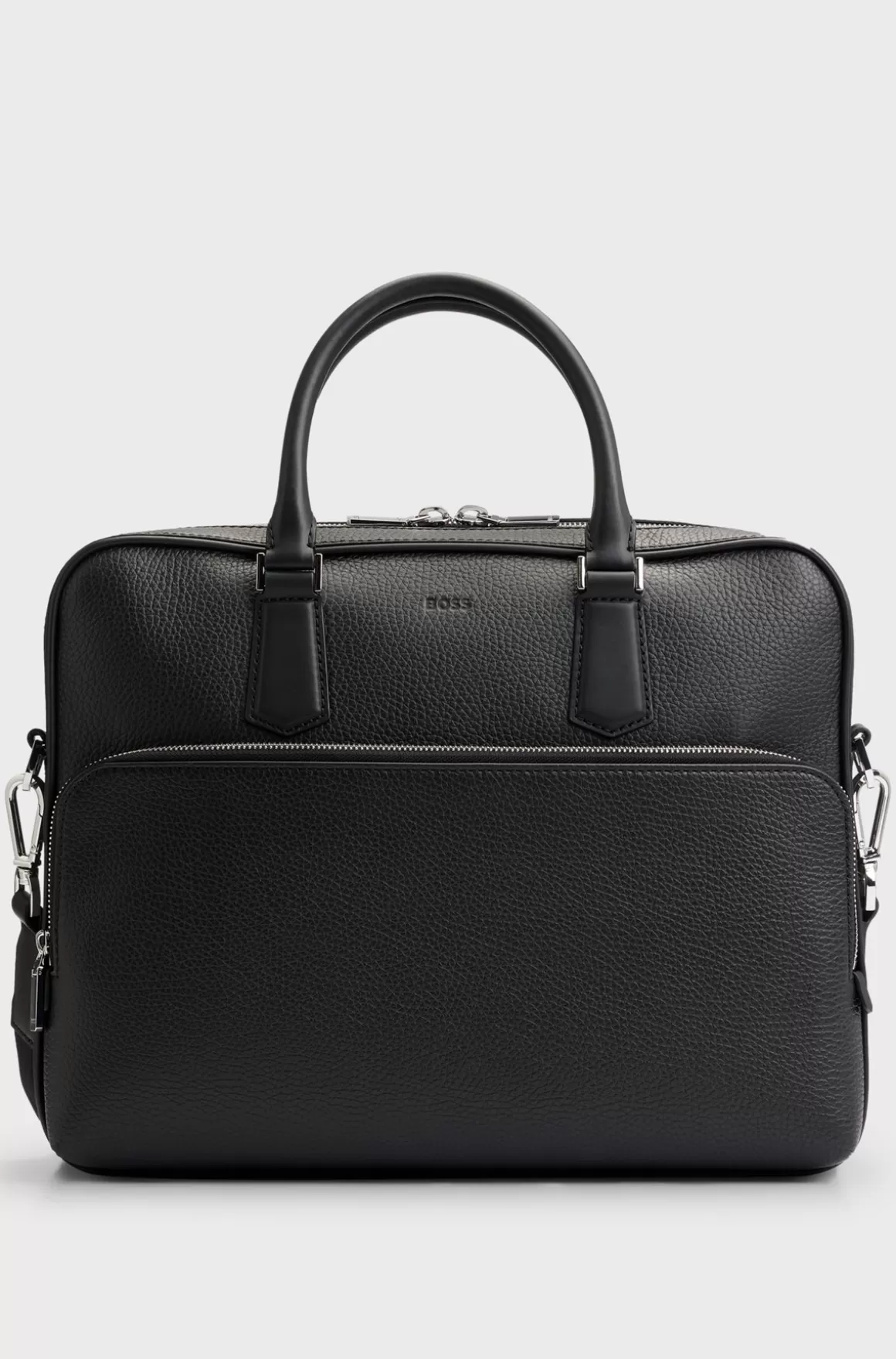 HUGO BOSS Dokumentmappe I Italiensk Læder Med Præget Logo
