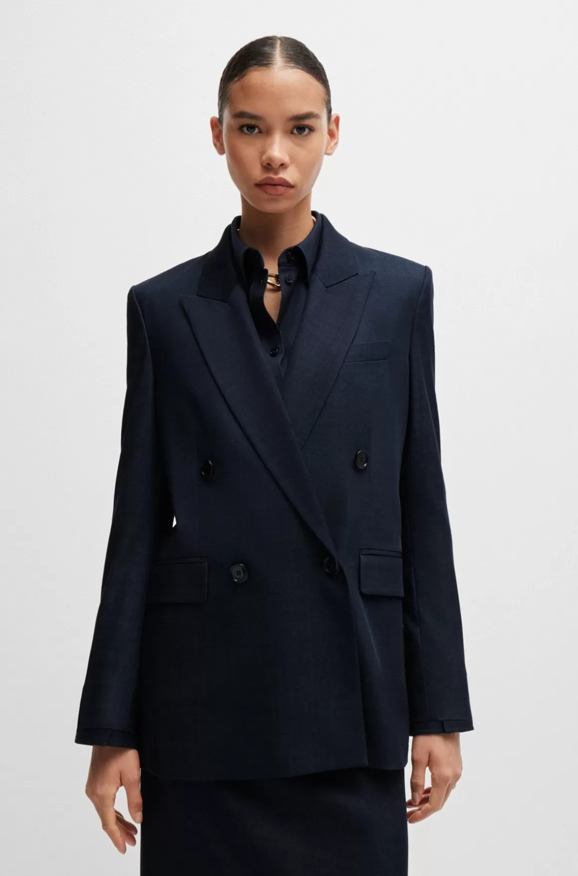 HUGO BOSS En Jakke Med Regular Fit I Twill Med Denimeffekt