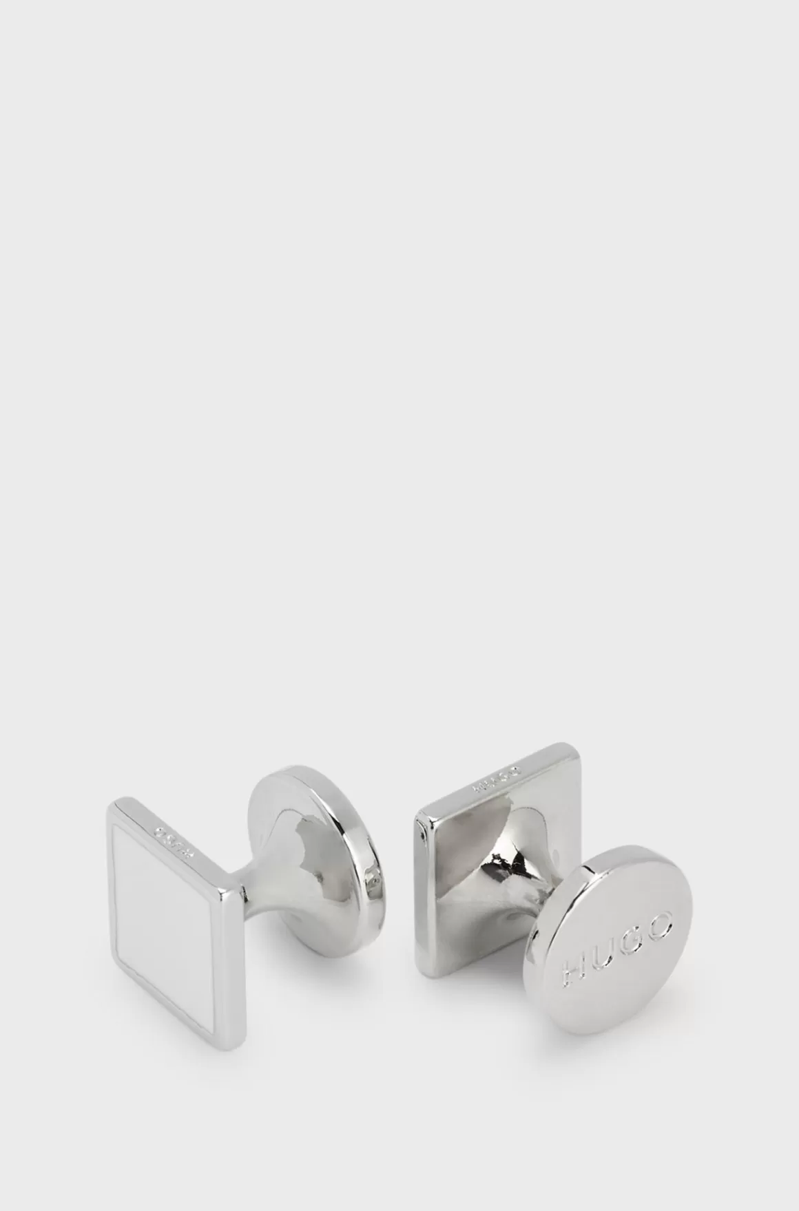 HUGO BOSS Firkantede Manchetknapper Med Emaljekerne Og Logo