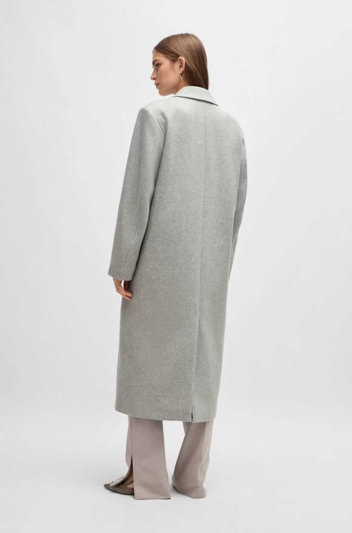 HUGO BOSS Frakke Med Oversize Fit I Uldblanding Med Kashmir