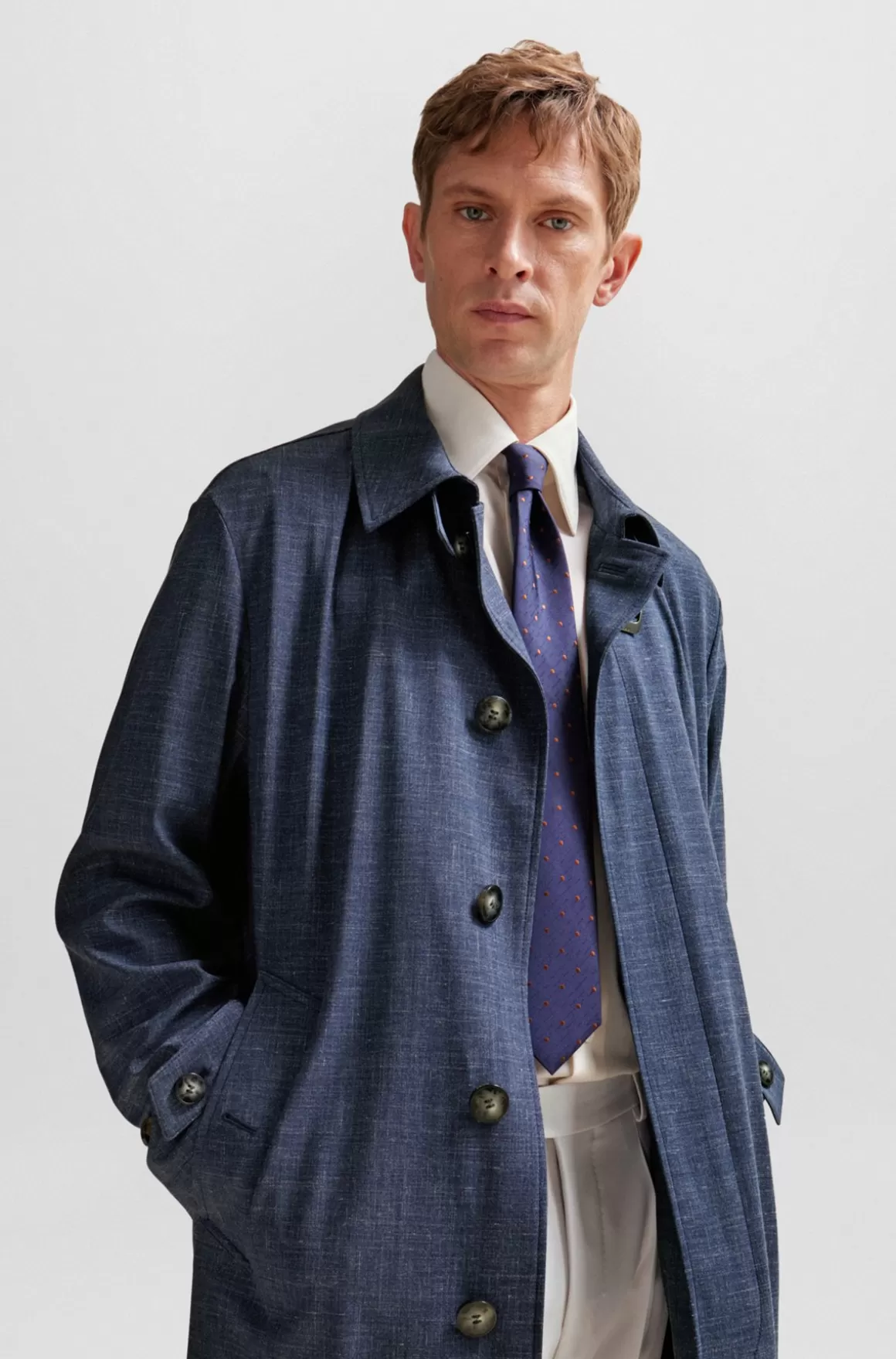 HUGO BOSS Frakke Med Regular Fit I En Stof Af Ny Uldblanding
