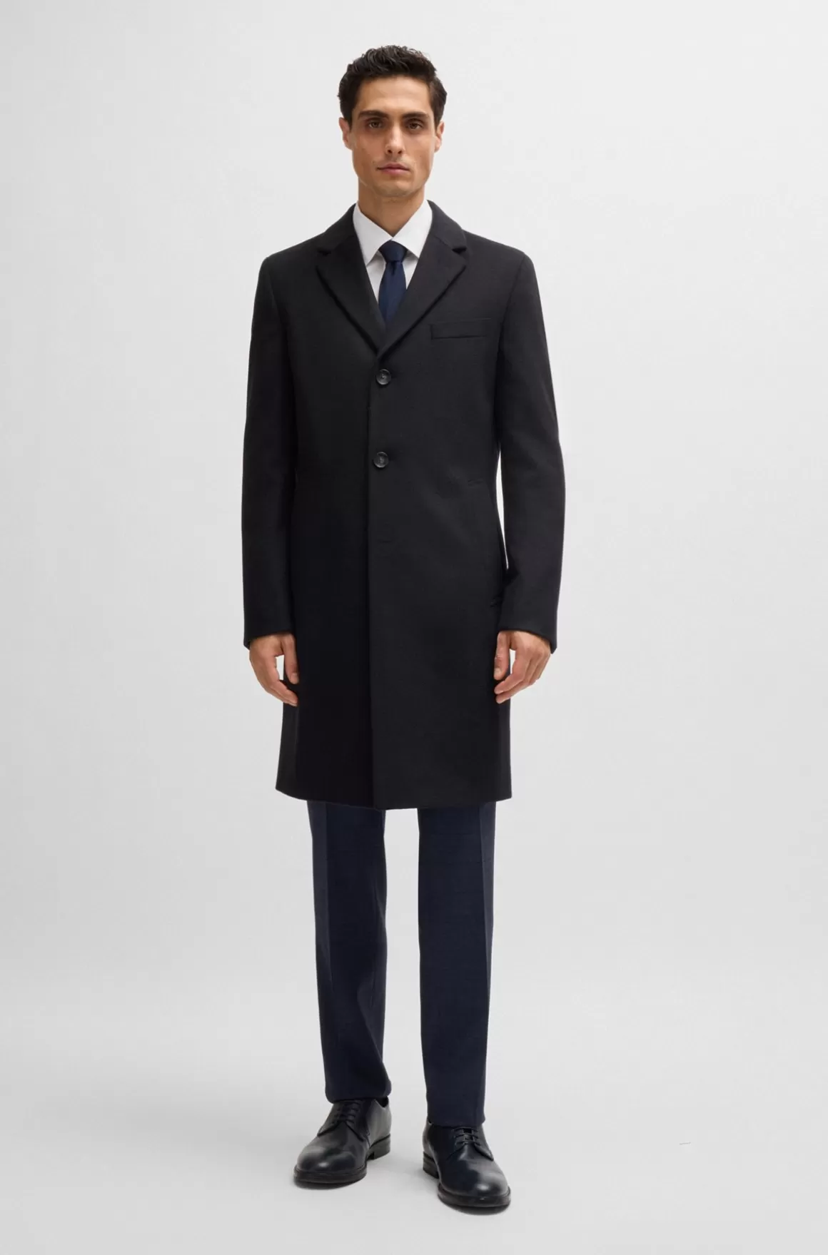 HUGO BOSS Frakke Med Slim Fit I Ny Uld Og Kashmir