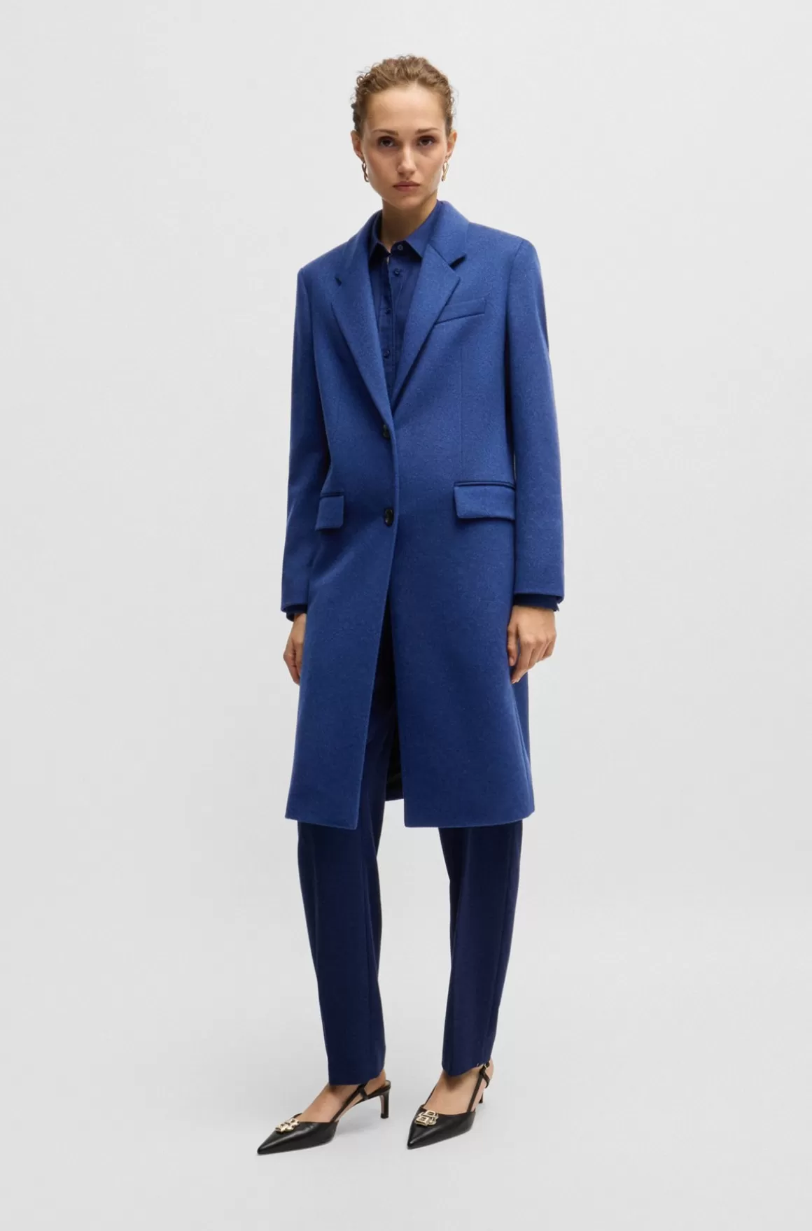 HUGO BOSS Frakke Med Slim Fit I Ny Uld Og Kashmir