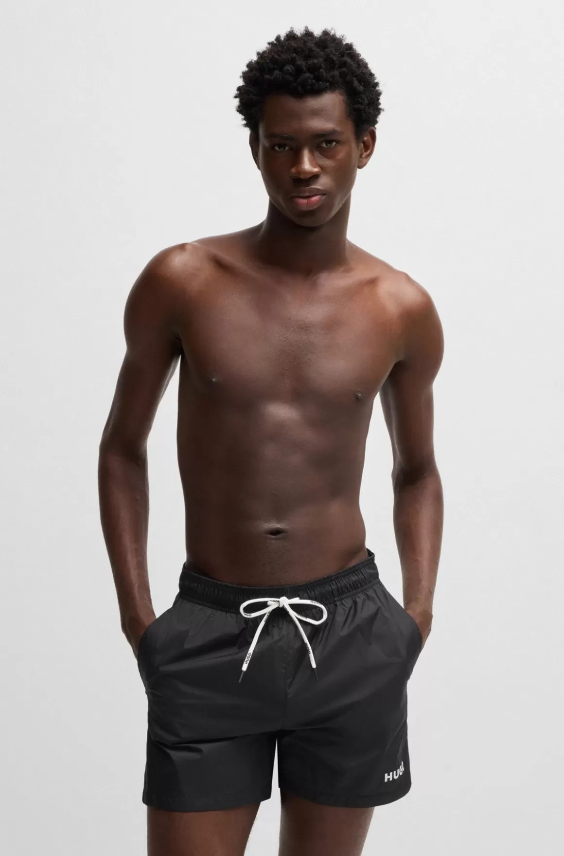 HUGO BOSS Fuldt Forede Badeshorts Med Kontrastlogo