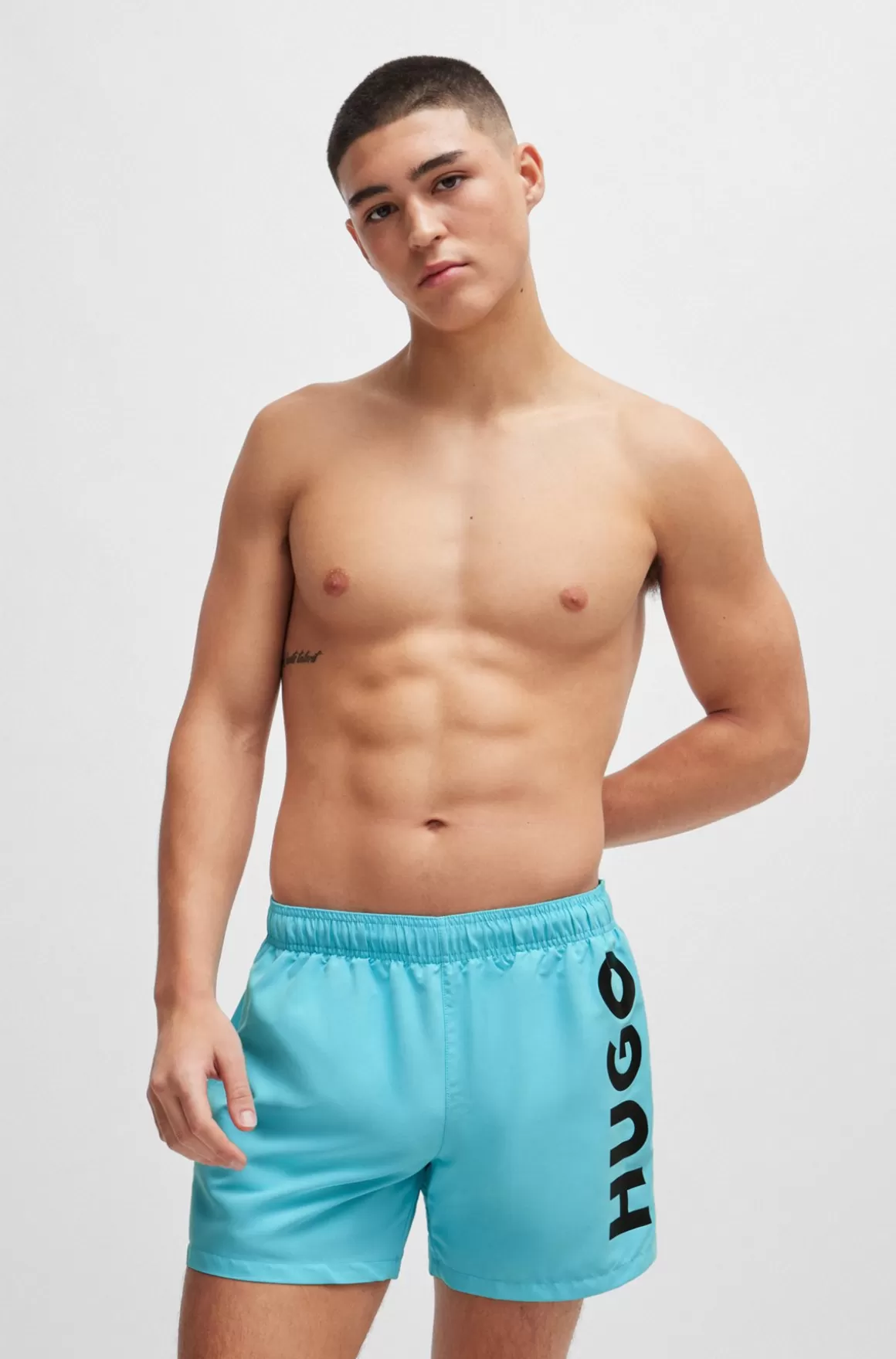 HUGO BOSS Fuldt Forede Badeshorts Med Lodret Logo