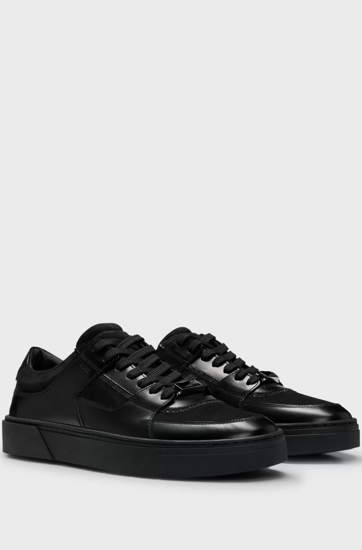 HUGO BOSS Gary Sneakers I Læder Og Velour Med Krystaldetalje