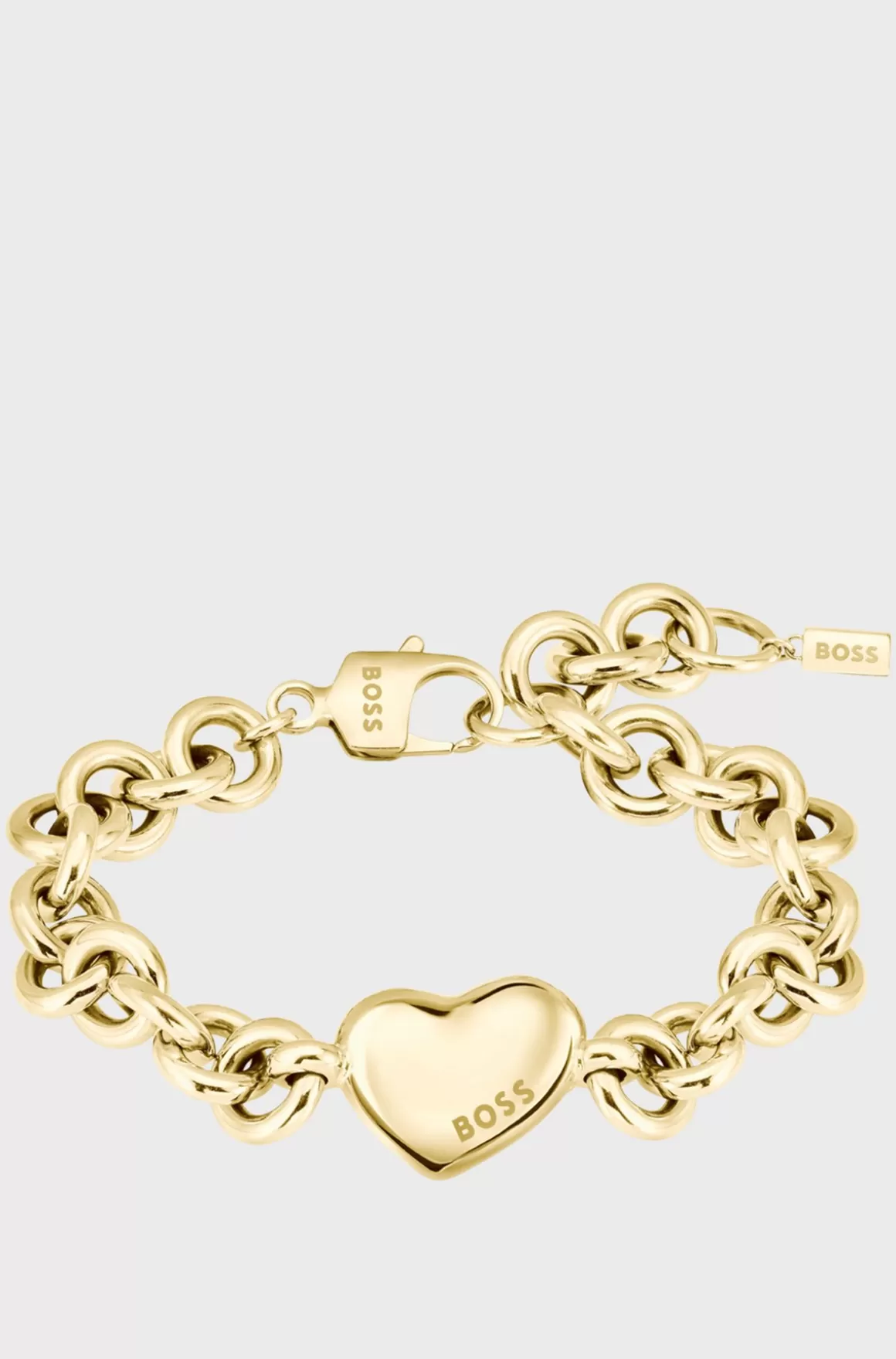 HUGO BOSS Gold-tone Chain Bracelet With Heart Charm