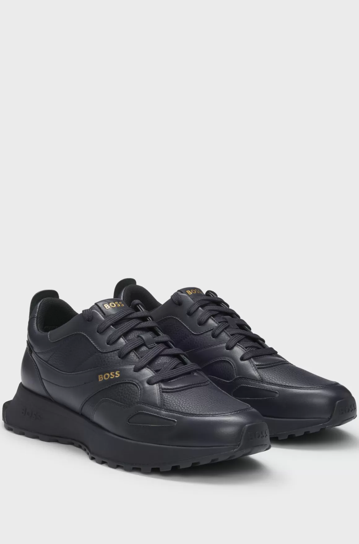 HUGO BOSS GORE-TEX Vandtætte Sneakers Med Snørebånd I Poleret Læder