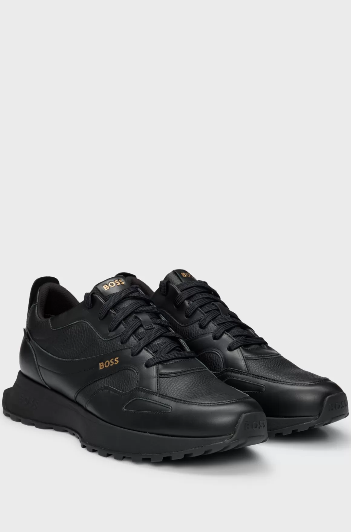 HUGO BOSS GORE-TEX Vandtætte Sneakers Med Snørebånd I Poleret Læder