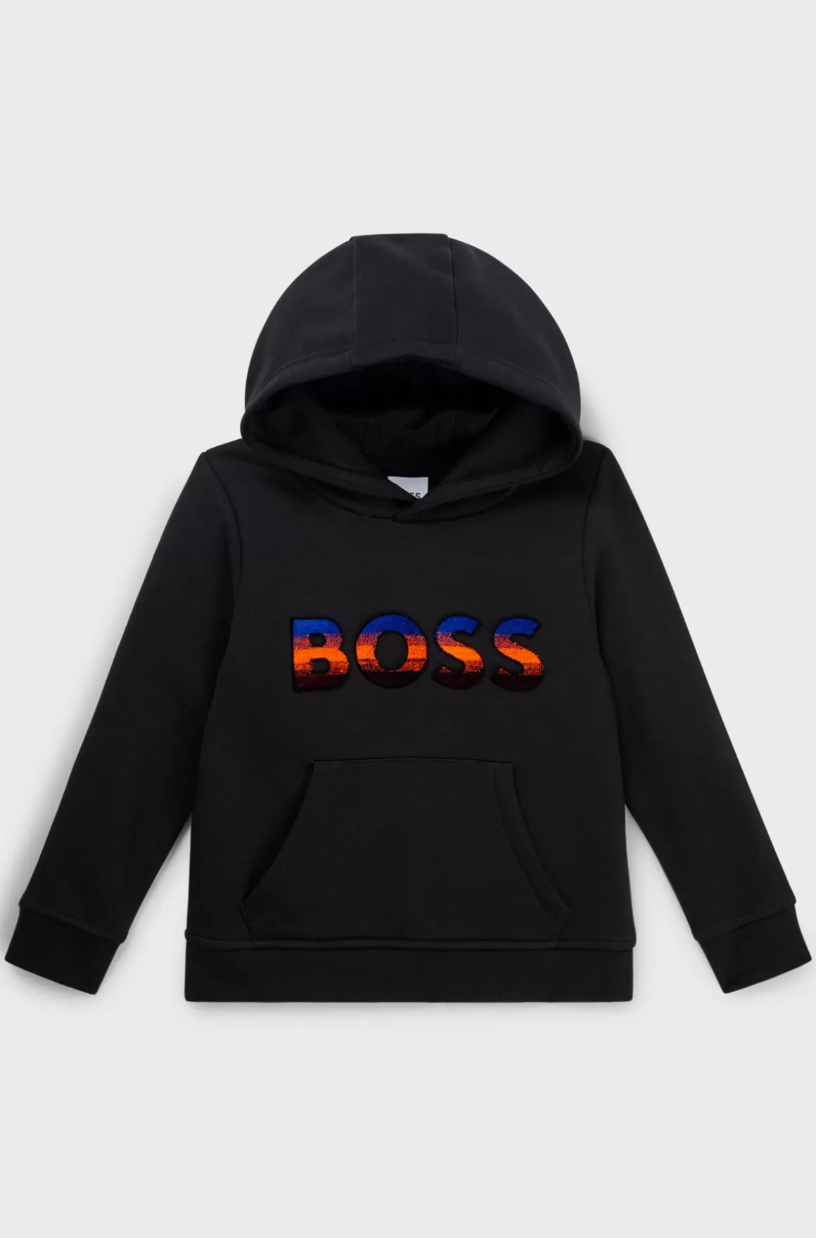 Børn HUGO BOSS Hættetrøje I Bomuldsblanding Med Broderet Gradueret Logo Til Børn