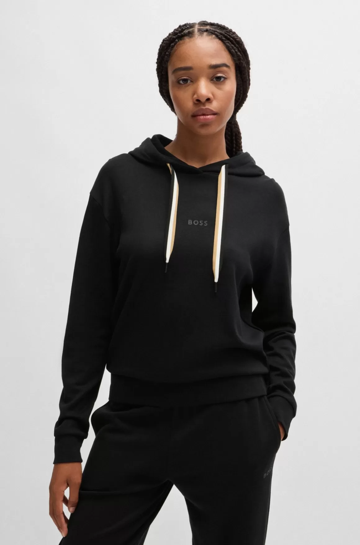 HUGO BOSS Hættetrøje Med Signaturstribede Snøre Og Logoprint