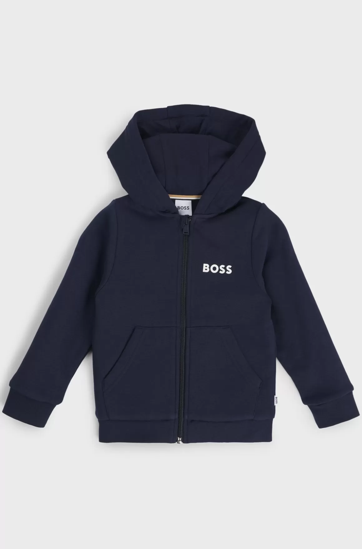 Børn HUGO BOSS Hættetrøje Til Børn I Fleece Med Lynlås Og Logoprint