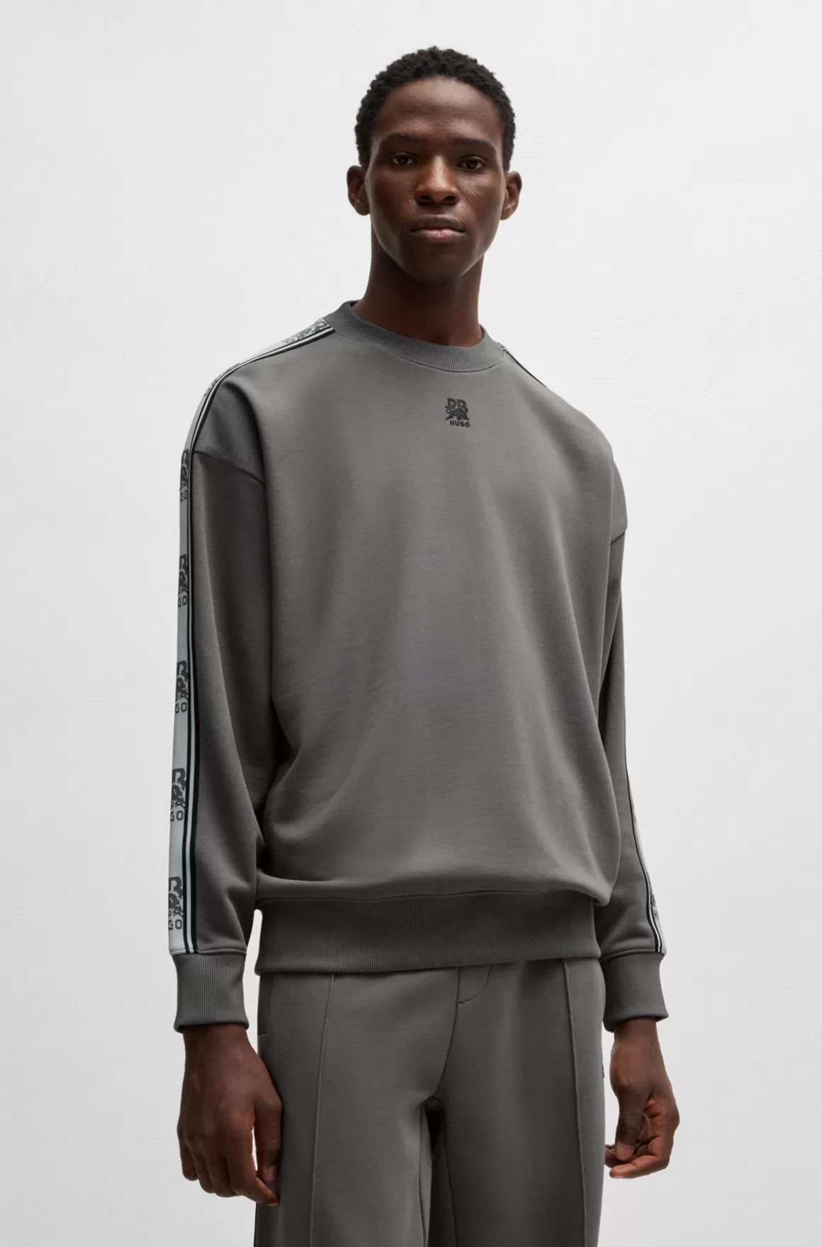 HUGO BOSS HUGO X RB Sweatshirt I Bomuldsfrotté Med Logobånd