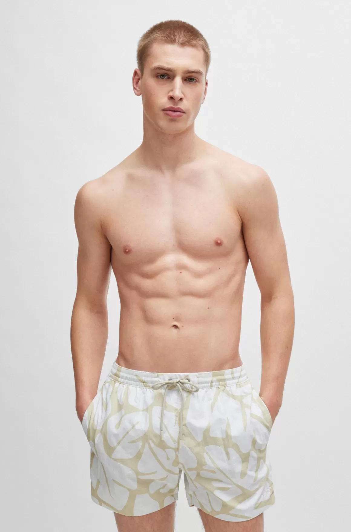 HUGO BOSS Hurtigtørrende Badeshorts Med Sæsonens Mønster