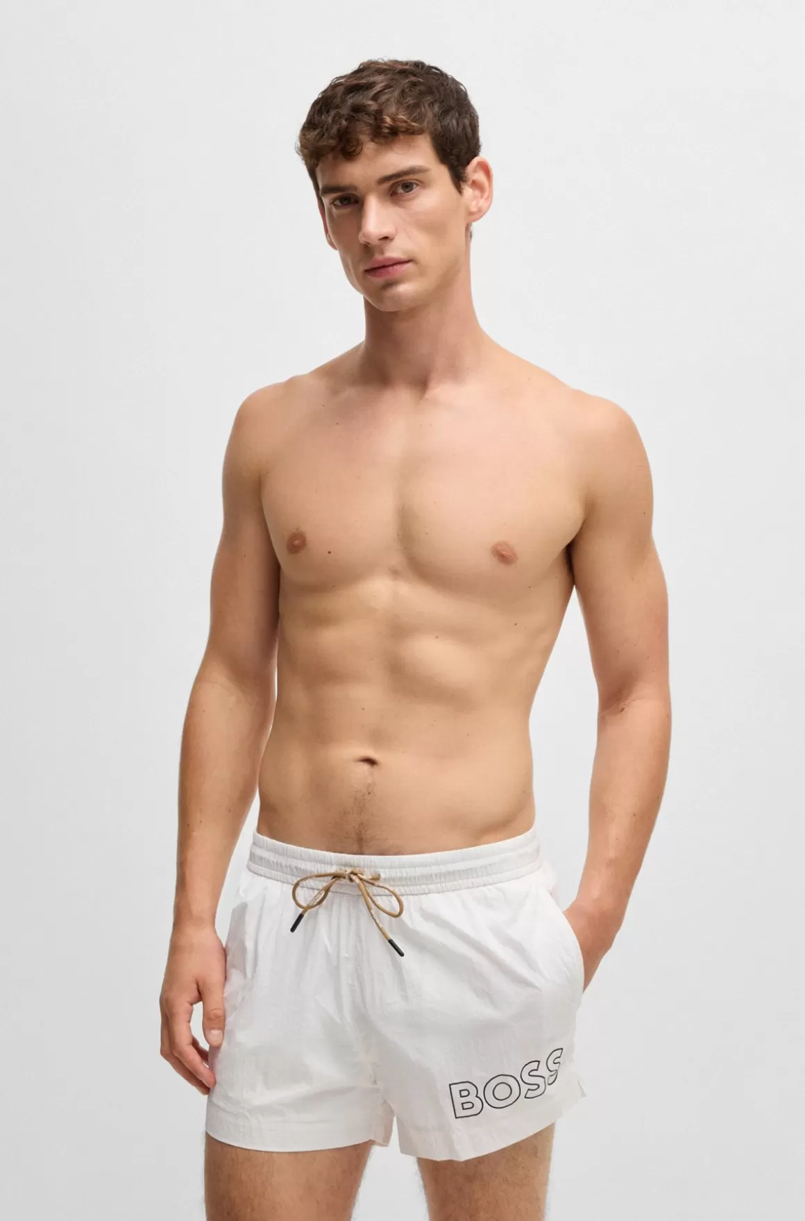 HUGO BOSS Hurtigtørrende Svømmeshorts Med Omridslogo