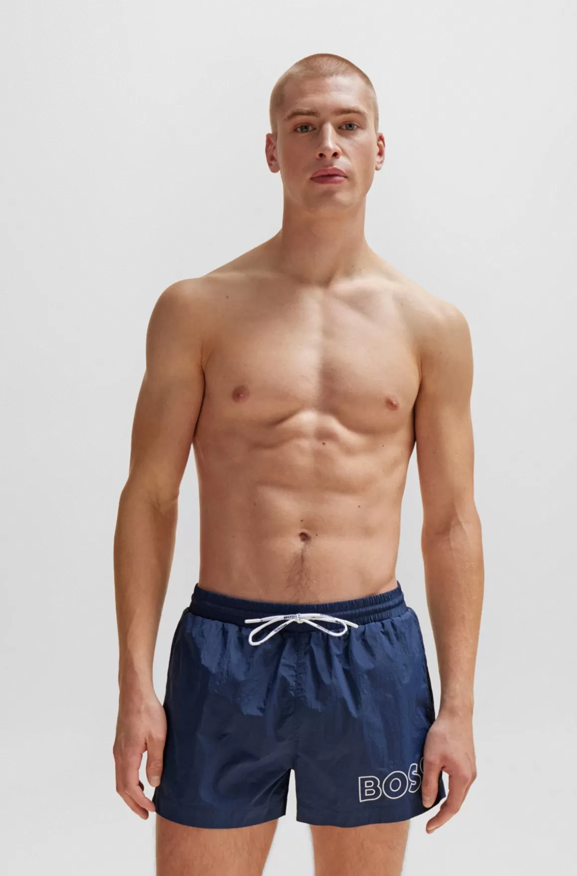 HUGO BOSS Hurtigtørrende Svømmeshorts Med Omridslogo