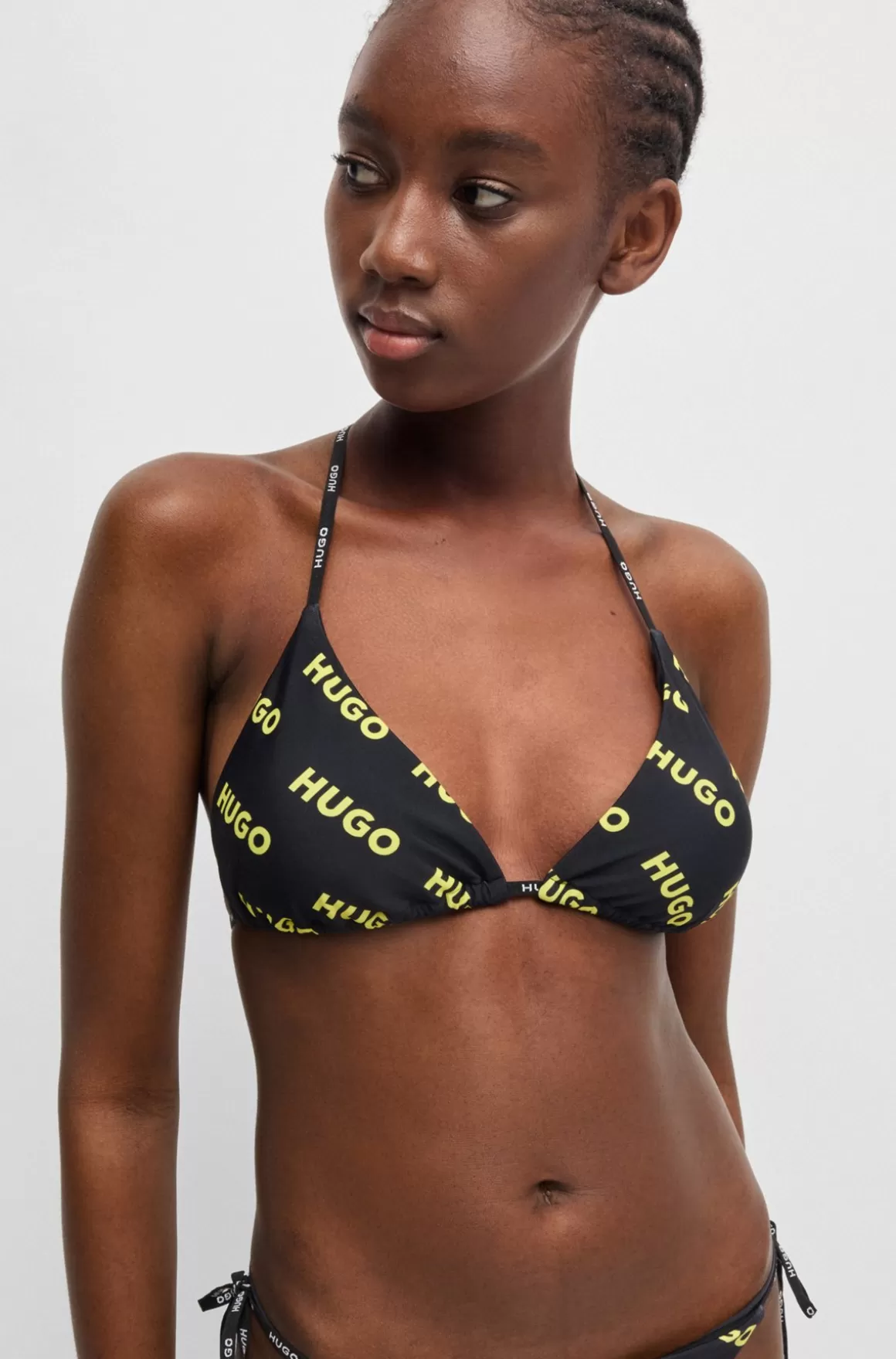 HUGO BOSS Hurtigtørrende Trekantbikinitop Med Logoprint