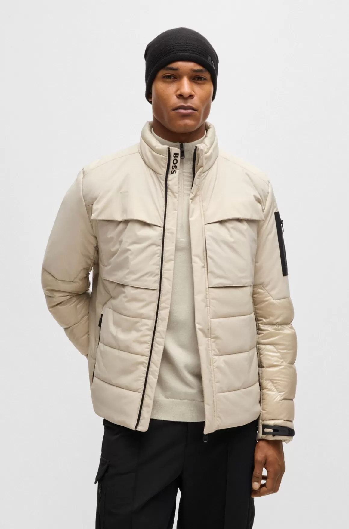HUGO BOSS Jakke I Blandede Materialer Med Dunfyld