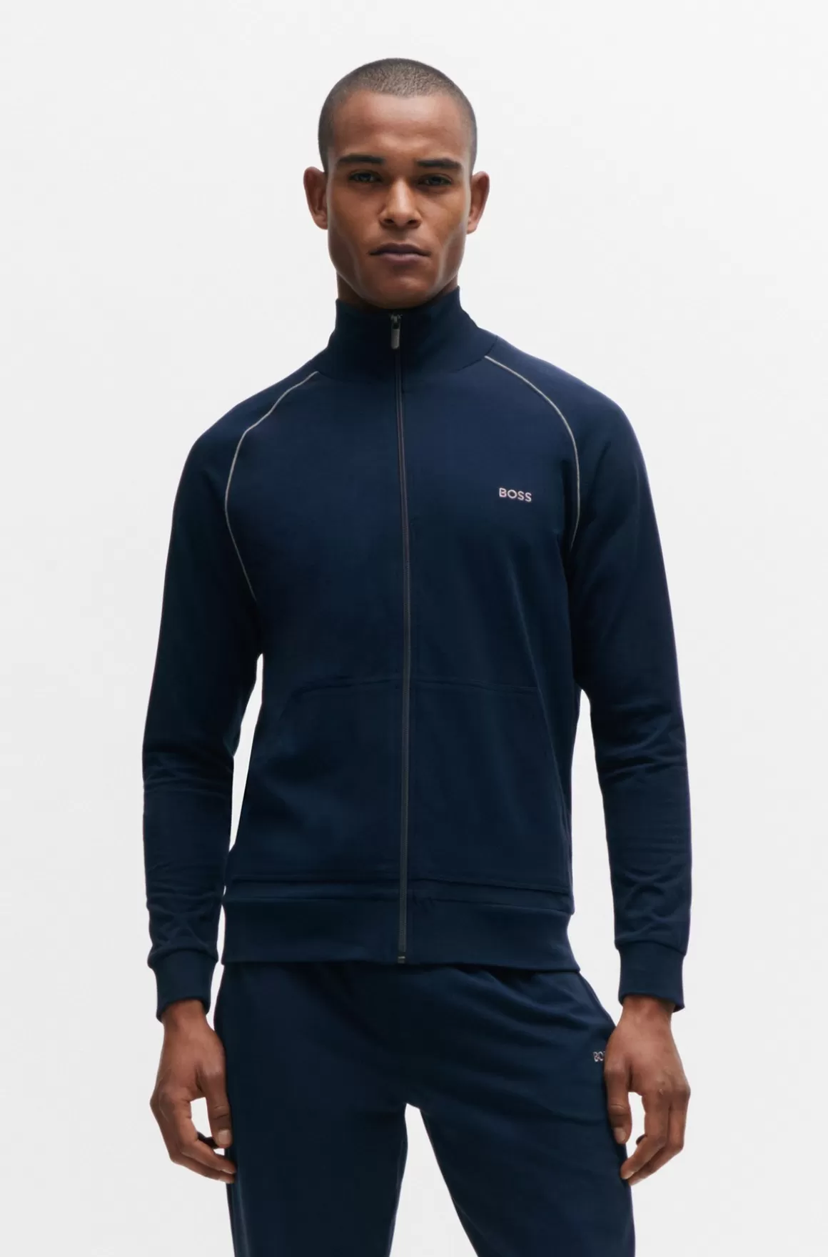 HUGO BOSS Jakke I Bomuld Med Stræk Og Broderet Logo