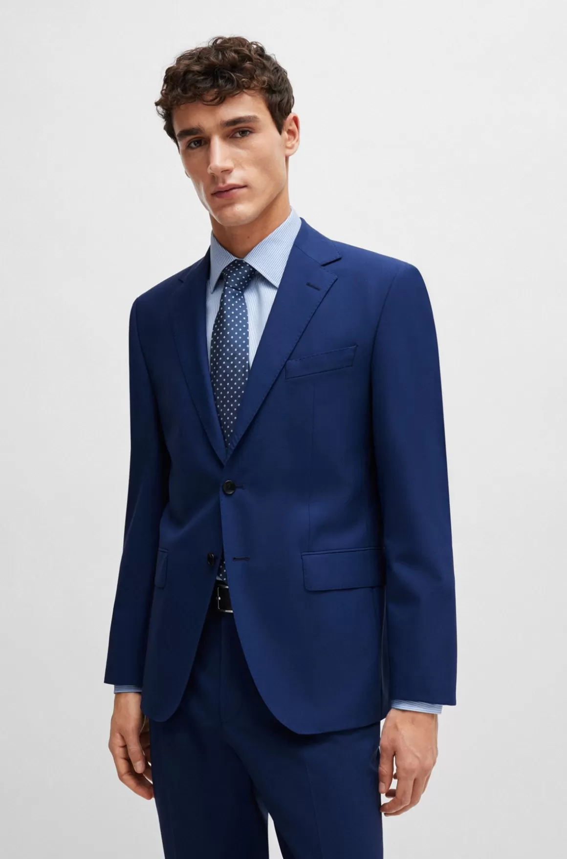 HUGO BOSS Jakke Med Regular Fit I Ny Uld Med Stræk