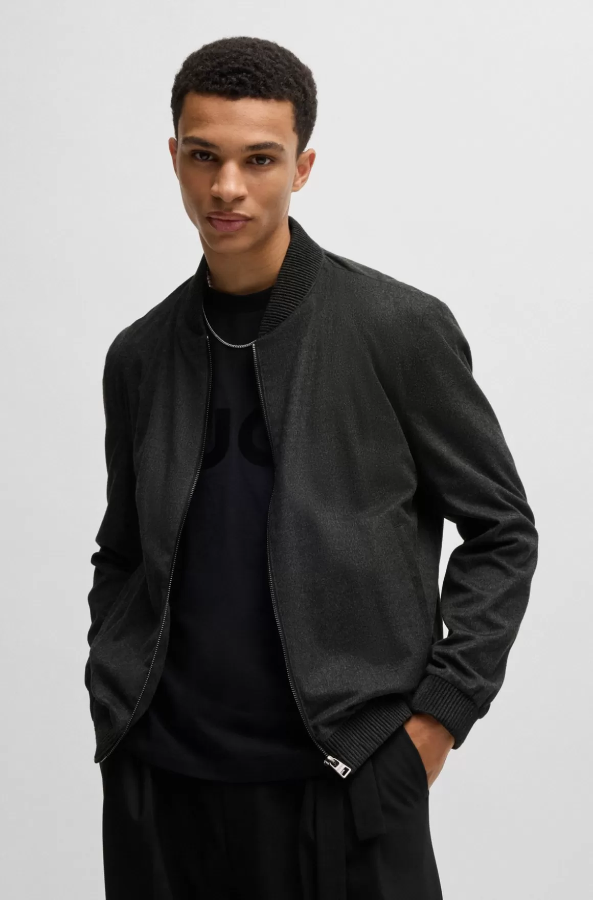 HUGO BOSS Jakke Med Slim Fit Af Superfleksibel Flannel