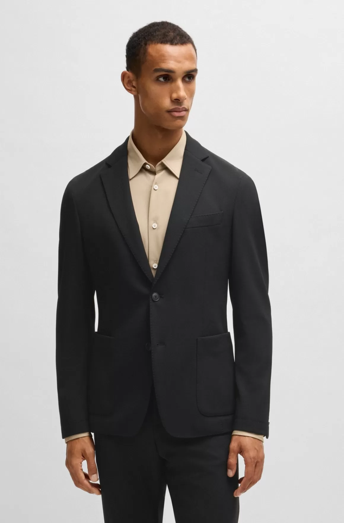 HUGO BOSS Jakke Med Slim Fit I åndbart Stof Med Stræk