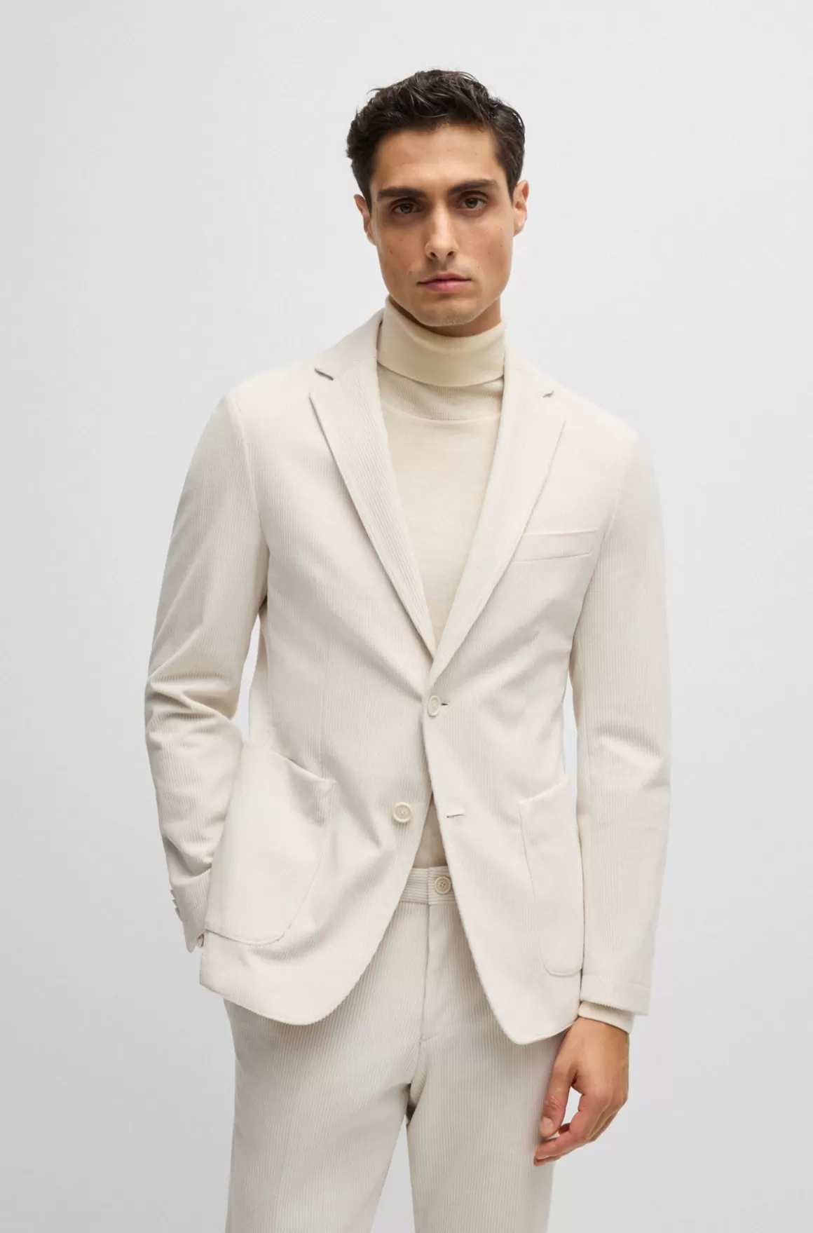 HUGO BOSS Jakke Med Slim Fit I Performancefløjl