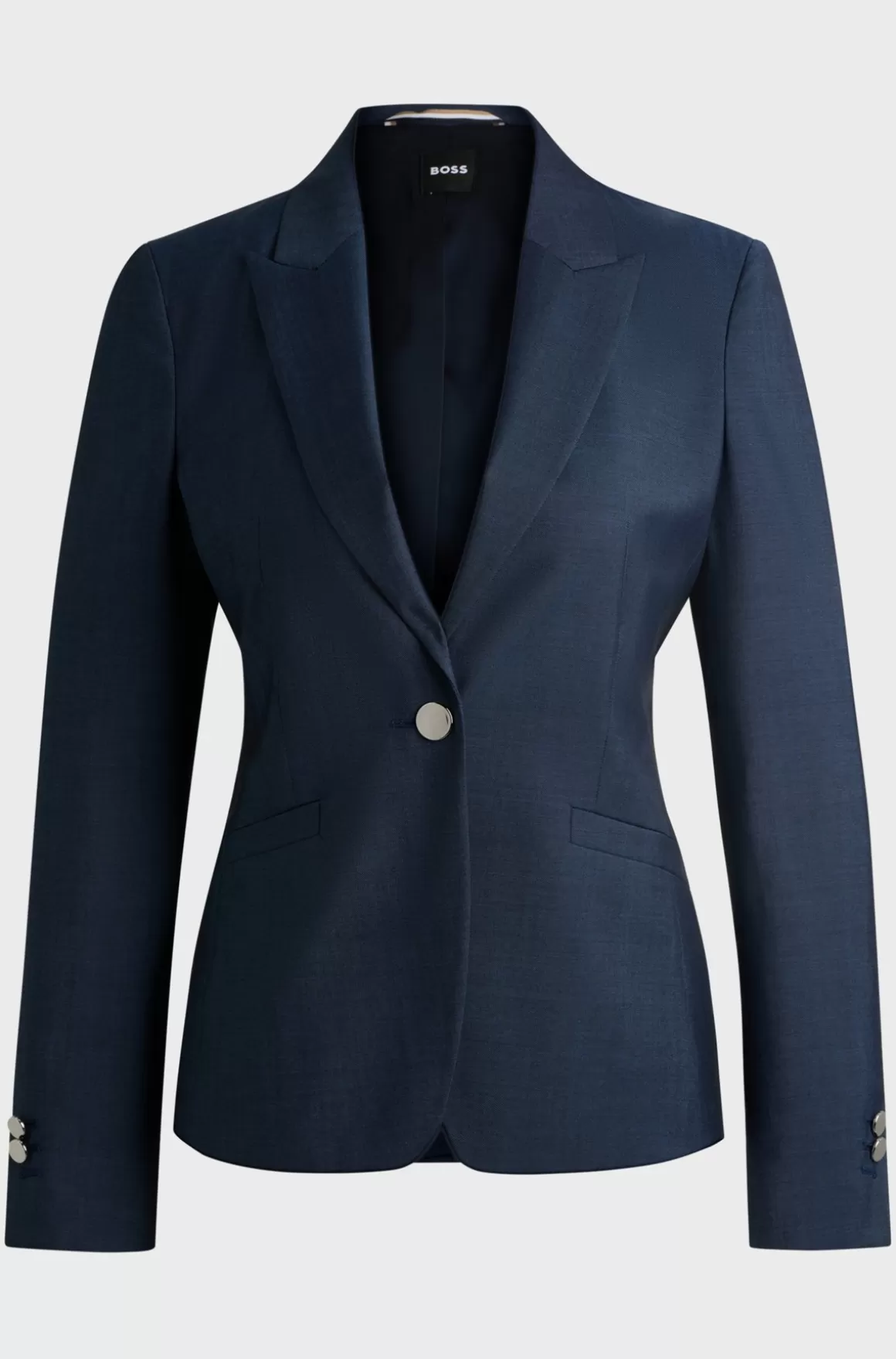 HUGO BOSS Jakke Med Slim Fit I Twillvævet Ny Uld Med Denimeffekt