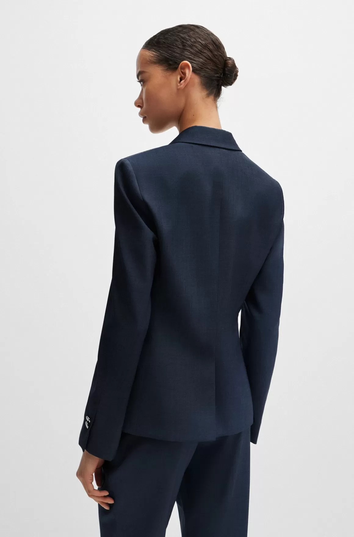 HUGO BOSS Jakke Med Slim Fit I Twillvævet Ny Uld Med Denimeffekt