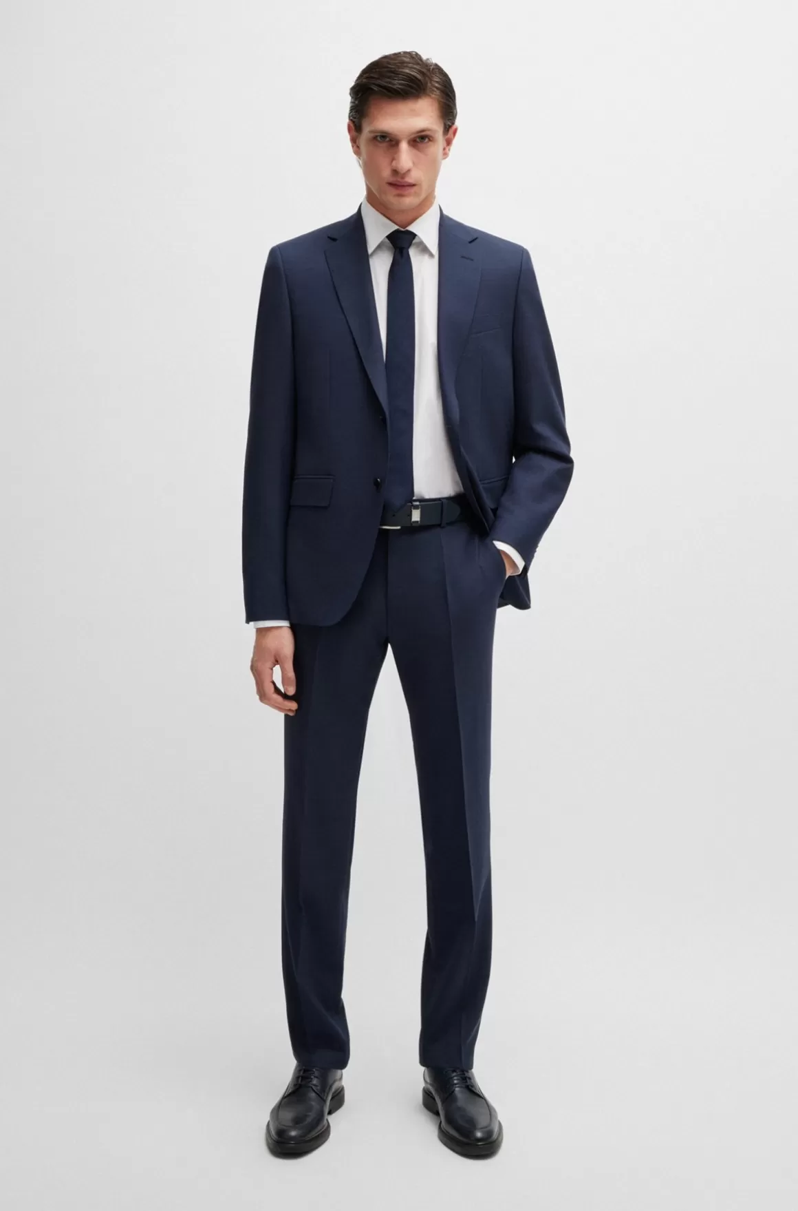 HUGO BOSS Jakkesæt I Regular Fit Af Stof Med Stræk Og Mikromønster