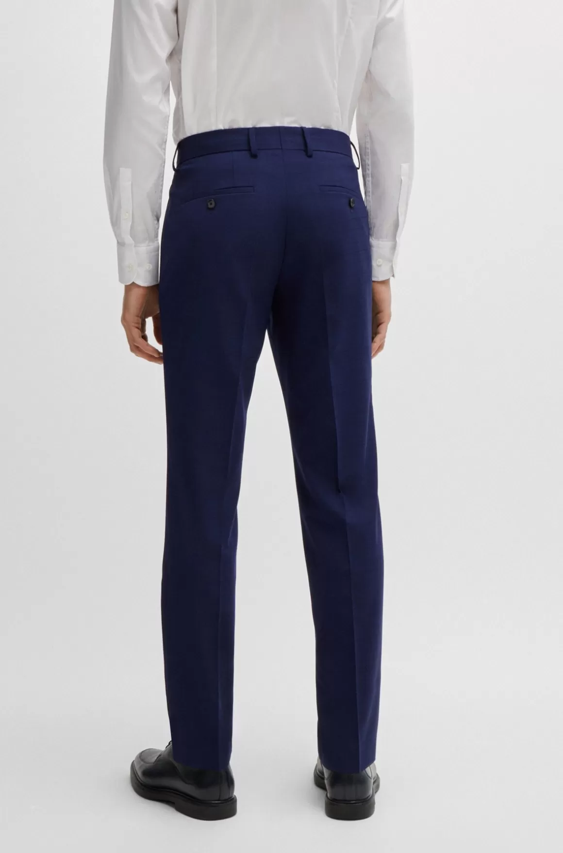 HUGO BOSS Jakkesæt I Tre Dele Med Slim Fit I Diskret Ternet Stof Med Stræk