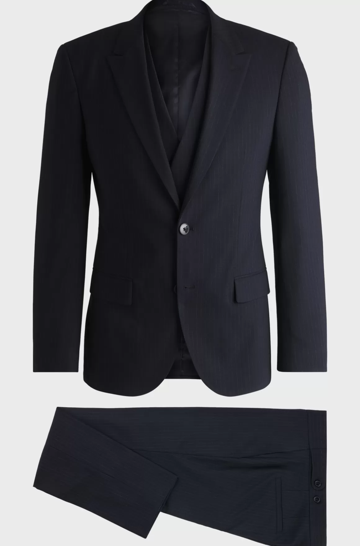 HUGO BOSS Jakkesæt I Tre Dele Med Slim Fit I Stof Med Performance-stræk