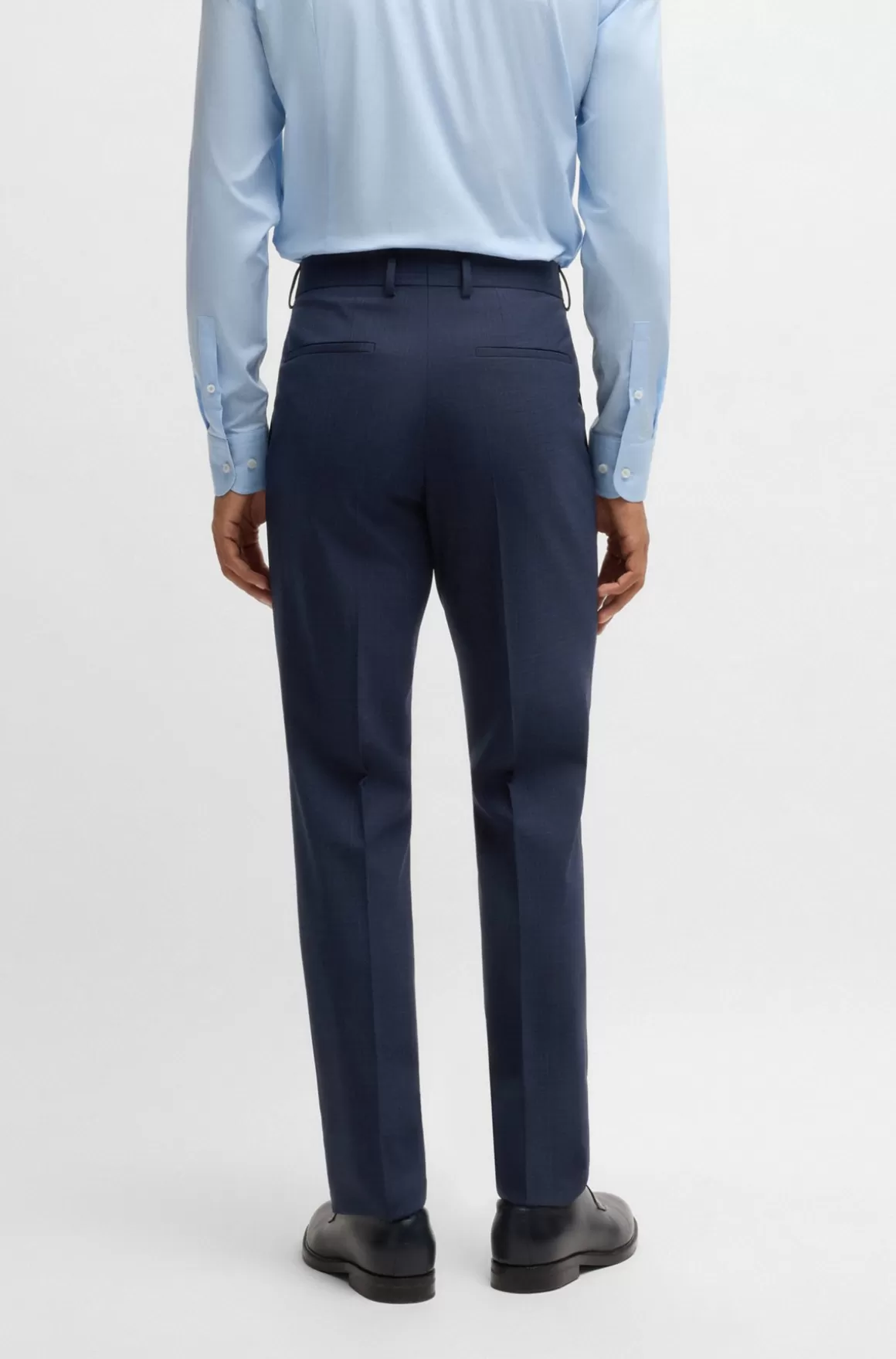 HUGO BOSS Jakkesæt I Tre Dele Med Slim Fit I Ternet Stof Med Stræk