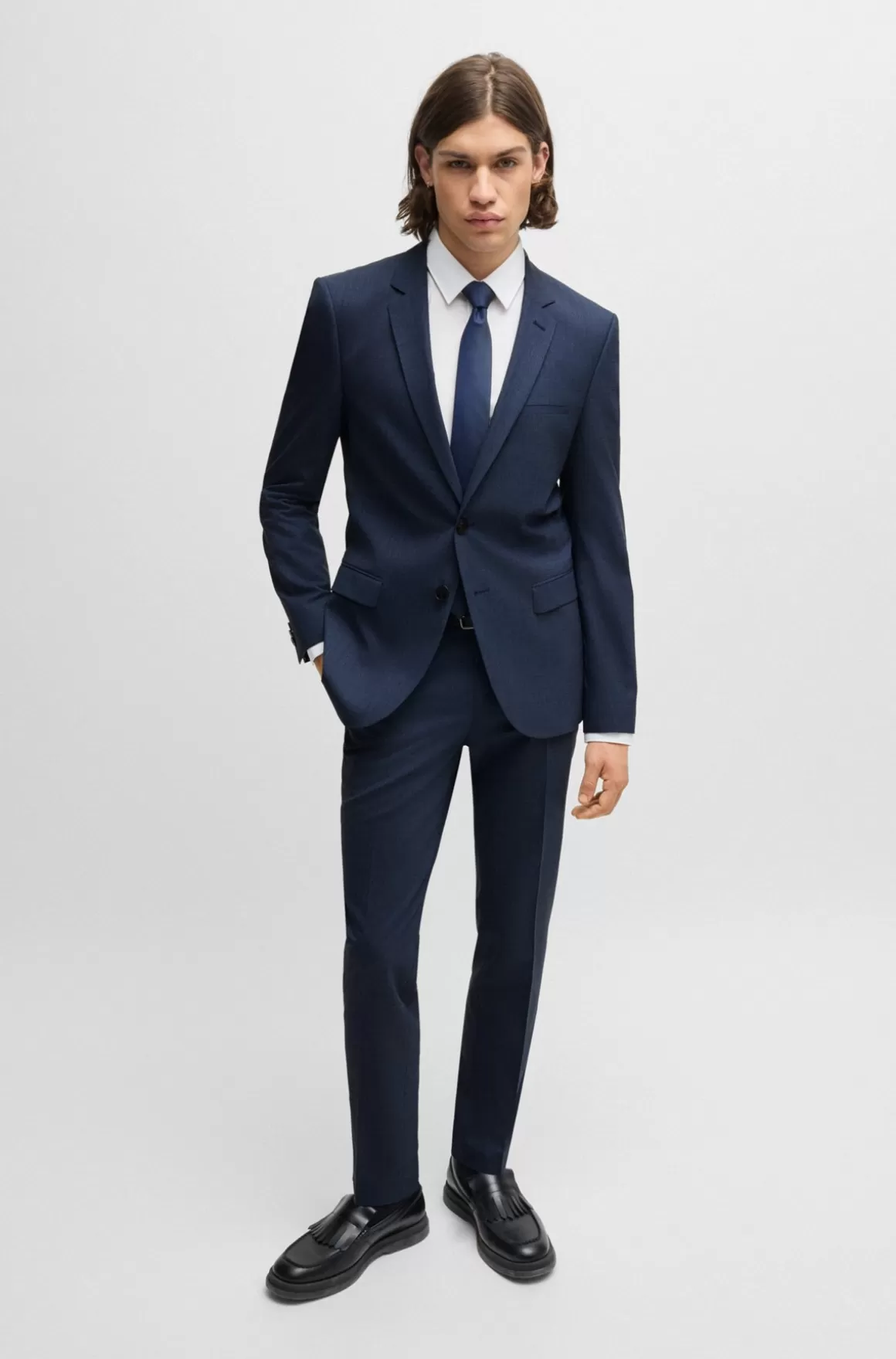 HUGO BOSS Jakkesæt Med Extra Slim Fit I Performance-stof Med Stræk Og Hanefjedsmønster