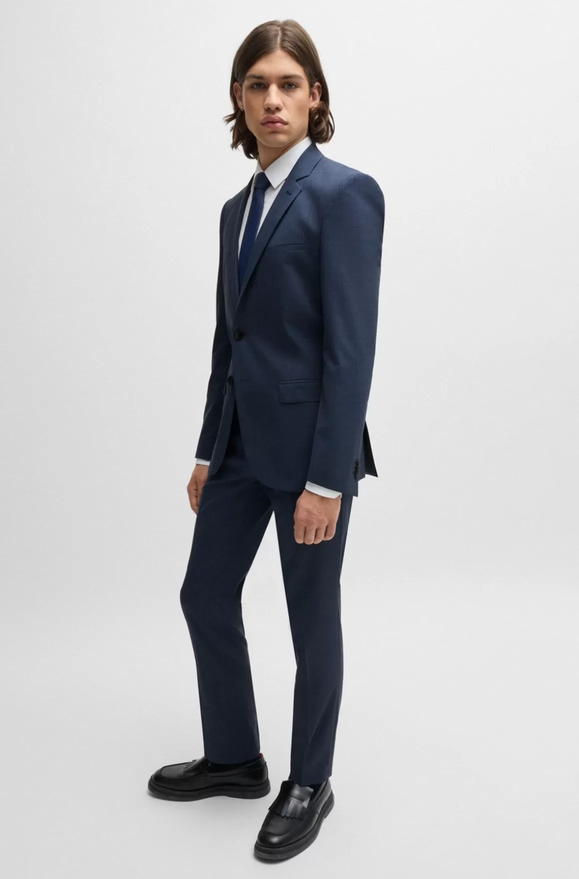 HUGO BOSS Jakkesæt Med Extra Slim Fit I Performance-stof Med Stræk Og Hanefjedsmønster