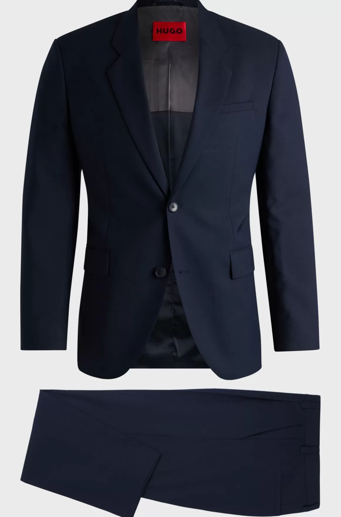 HUGO BOSS Jakkesæt Med Moderne Fit I Mikromønstret Stof Med Performance-stræk