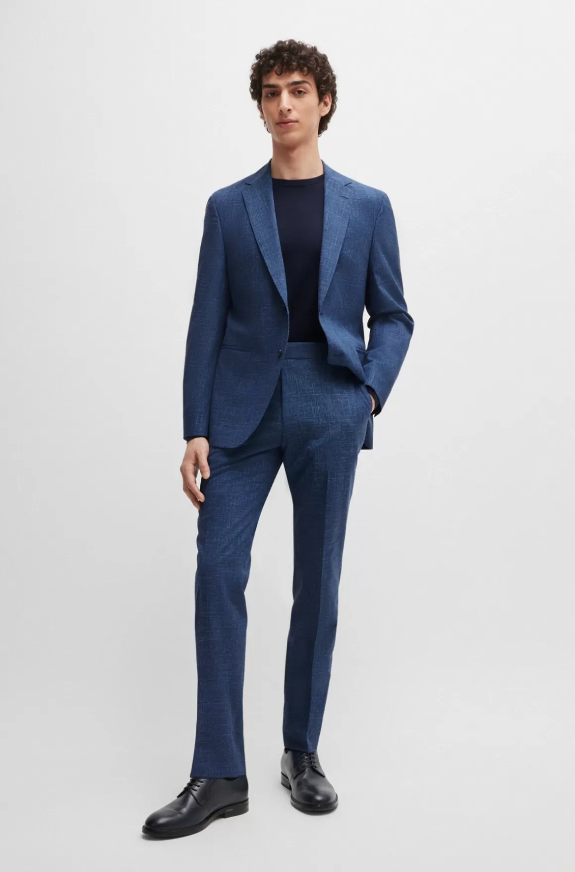 HUGO BOSS Jakkesæt Med Regular Fit I Mikromønstret Stof