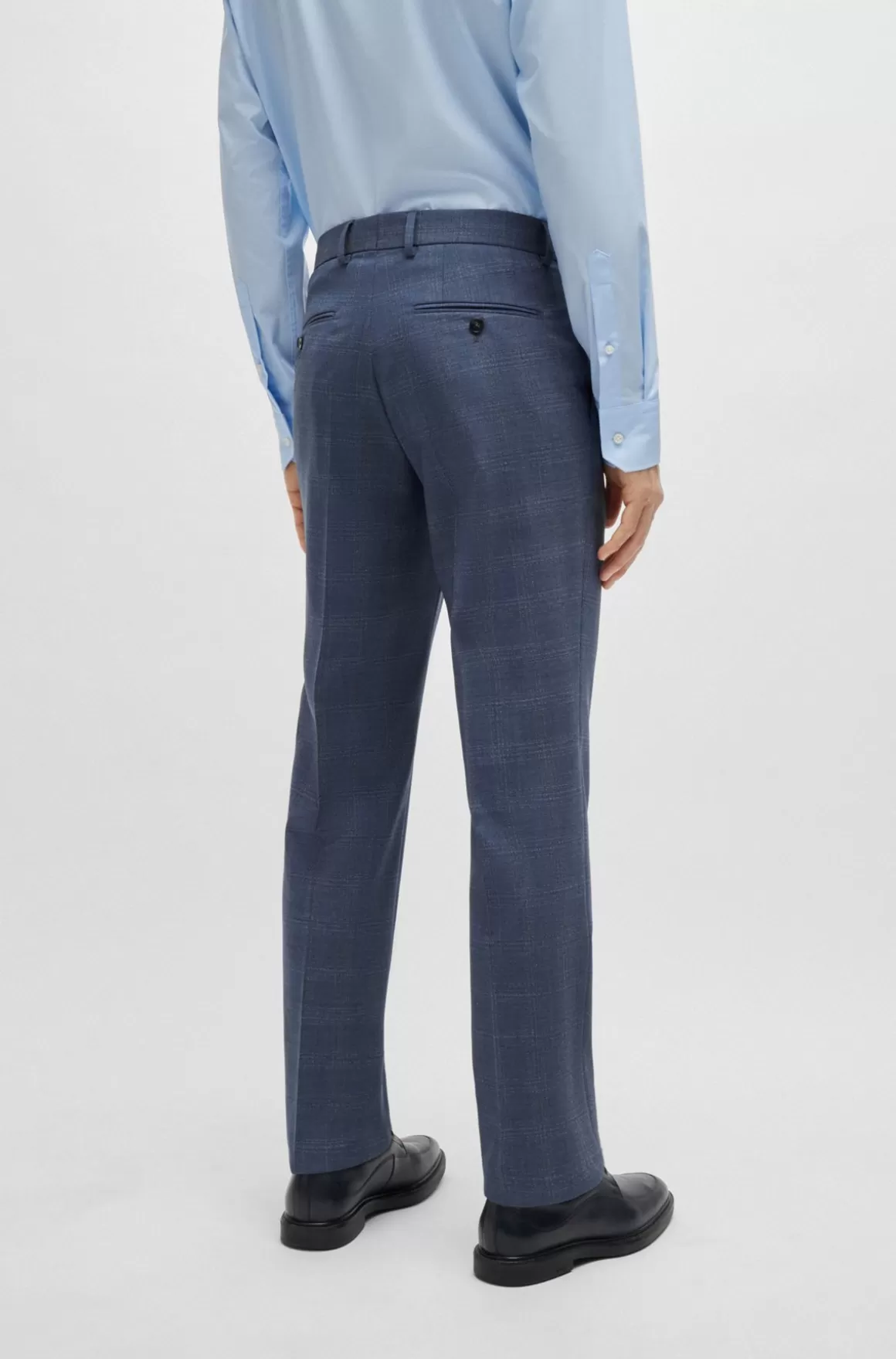 HUGO BOSS Jakkesæt Med Regular Fit I Ternet Ny Uld Med Stræk