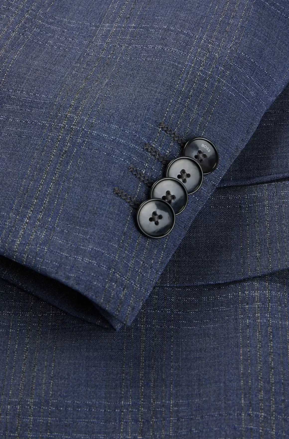 HUGO BOSS Jakkesæt Med Regular Fit I Ternet Ny Uld Med Stræk