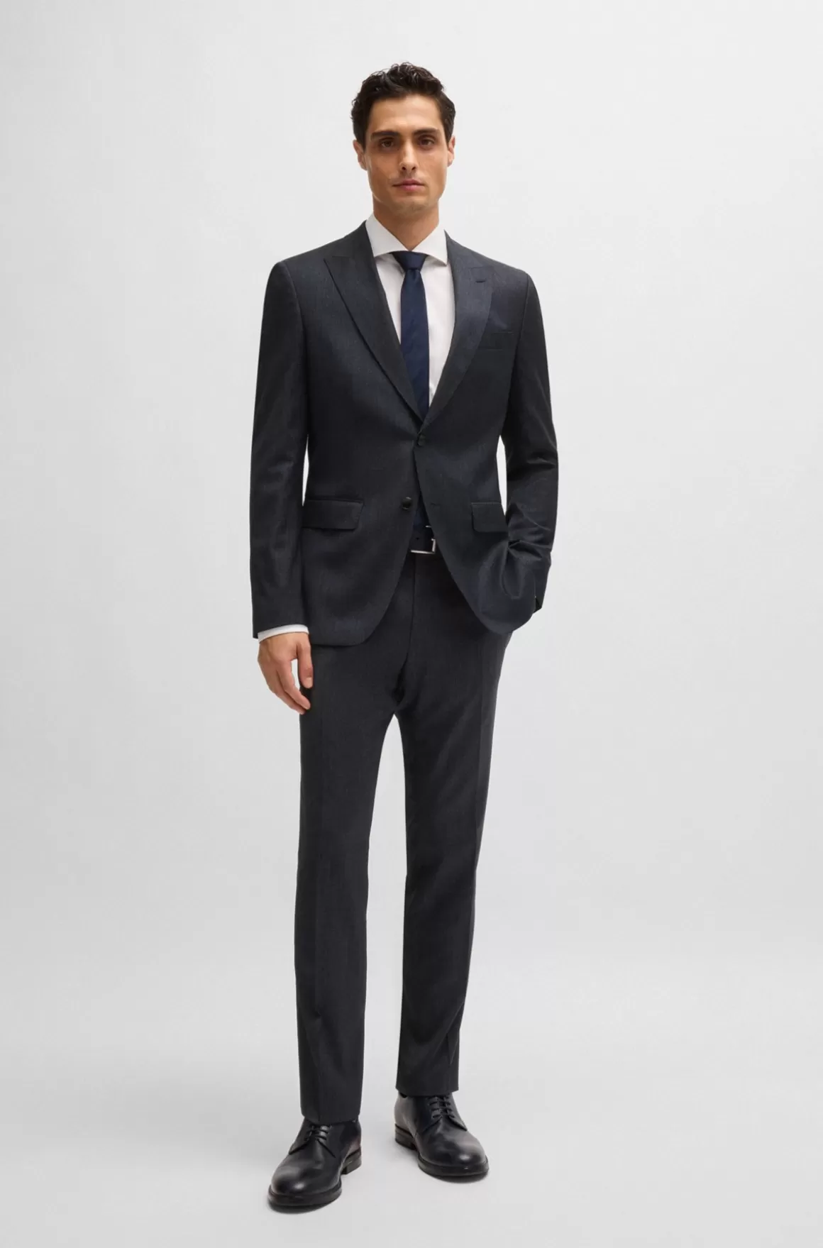 HUGO BOSS Jakkesæt Med Slim Fit I Mikromønstret Uldblanding